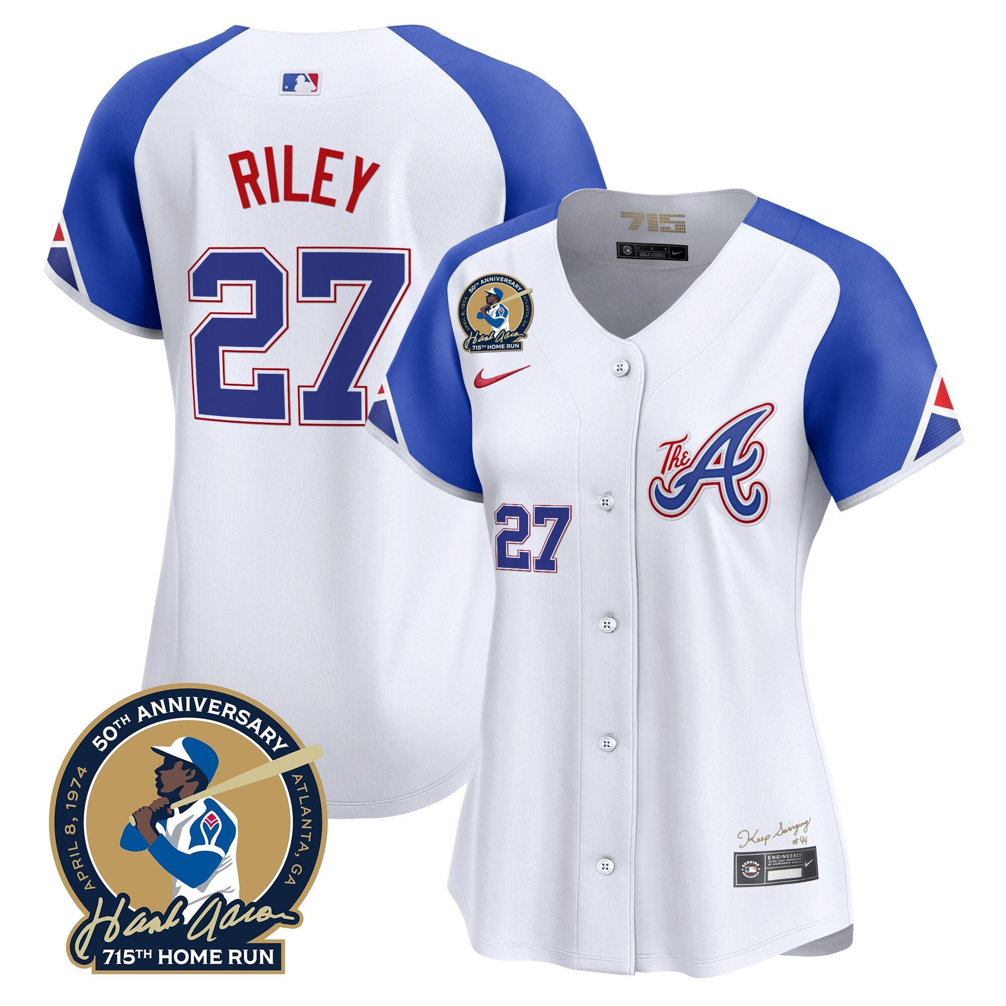 Women’s Atlanta Hank Aaron 715th Home Run Patch Vapor Premier Limited Jersey