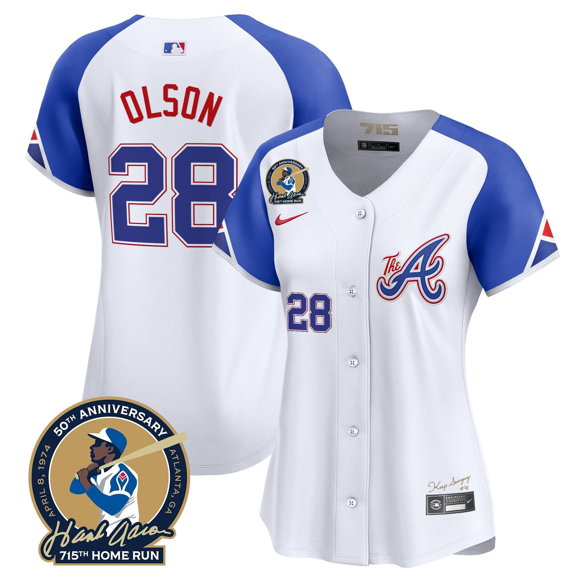 Women’s Atlanta Hank Aaron 715th Home Run Patch Vapor Premier Limited Jersey