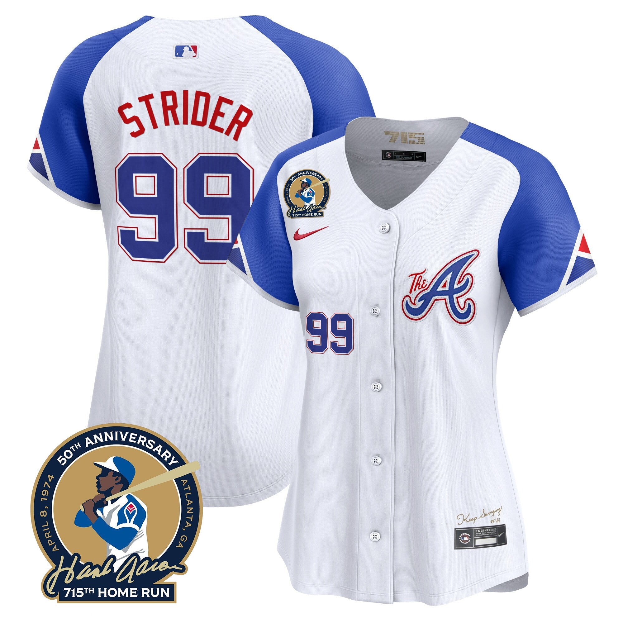 Women’s Atlanta Hank Aaron 715th Home Run Patch Vapor Premier Limited Jersey