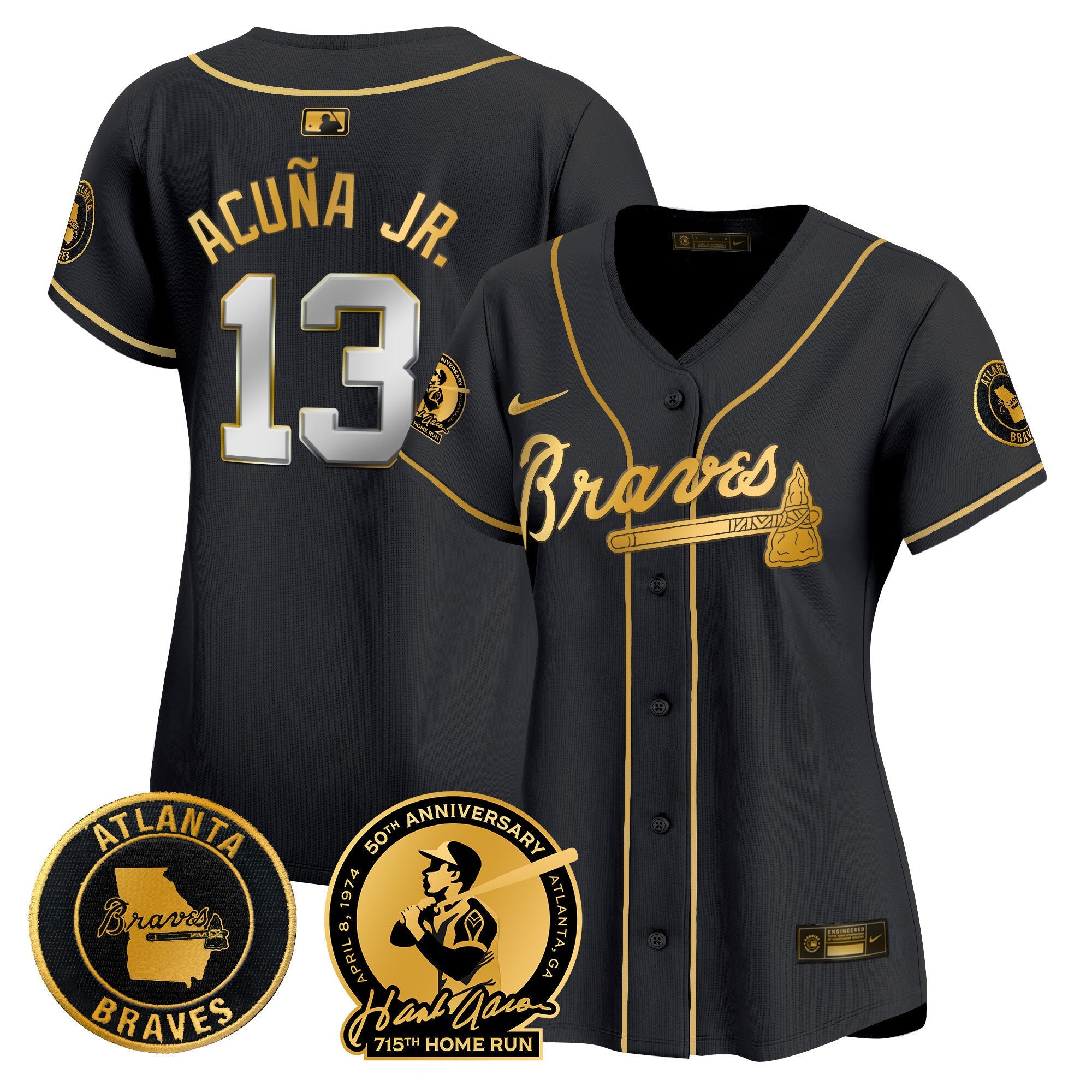 Women’s Atlanta Hank Aaron 715th Home Run Patch Vapor Premier Limited Jersey