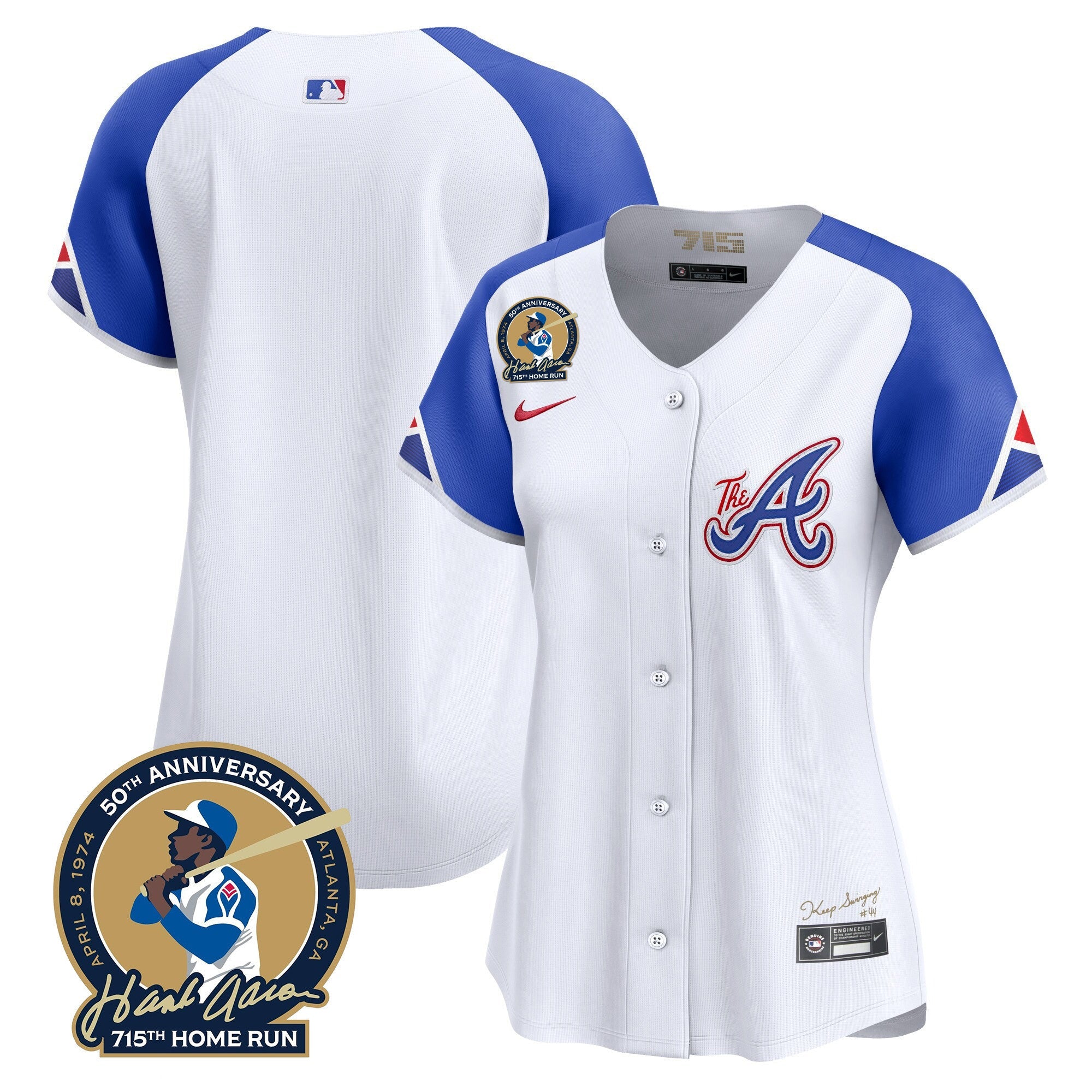 Women’s Atlanta Hank Aaron 715th Home Run Patch Vapor Premier Limited Jersey