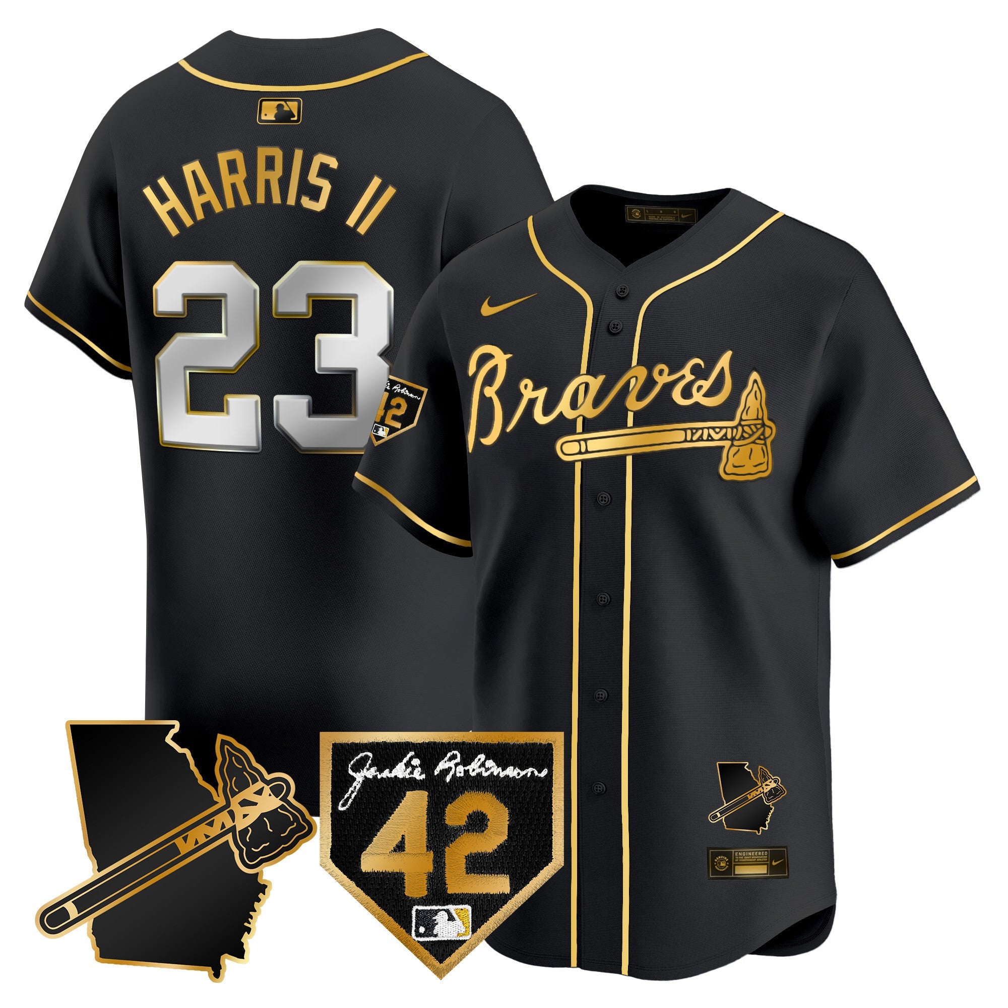 Men’s Atlanta 2024 Robinson & Georgia Patch Vapor Premier Limited Jersey