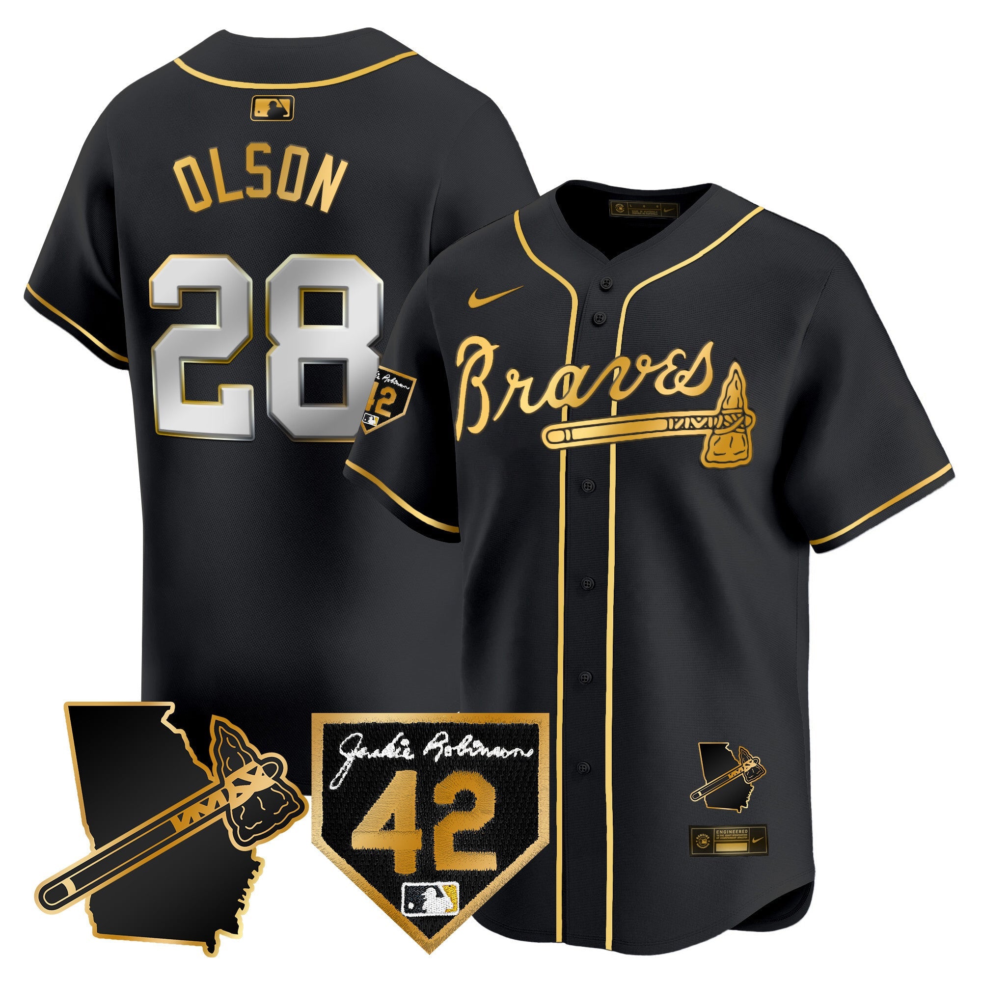 Men’s Atlanta 2024 Robinson & Georgia Patch Vapor Premier Limited Jersey