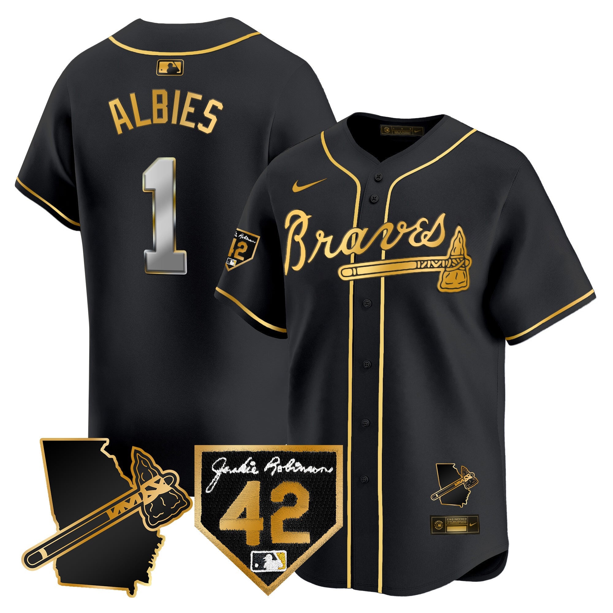 Men’s Atlanta 2024 Robinson & Georgia Patch Vapor Premier Limited Jersey