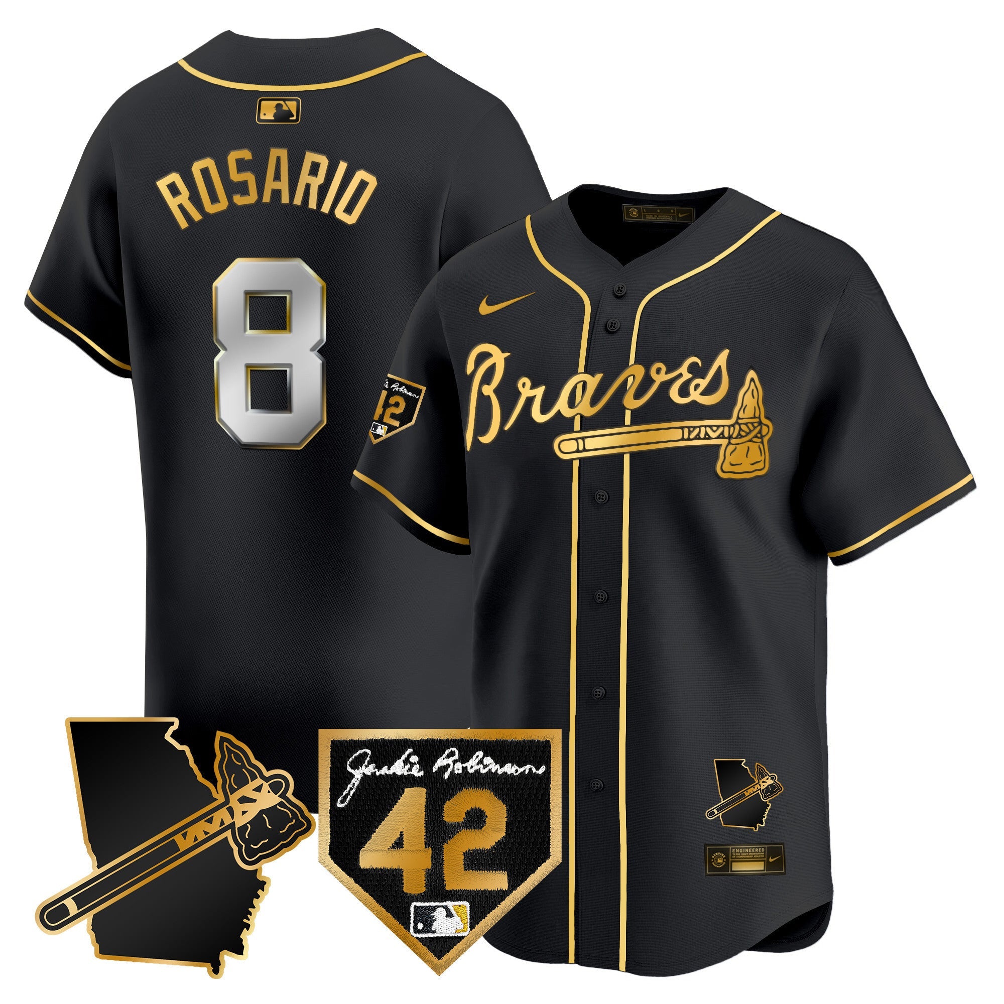Men’s Atlanta 2024 Robinson & Georgia Patch Vapor Premier Limited Jersey