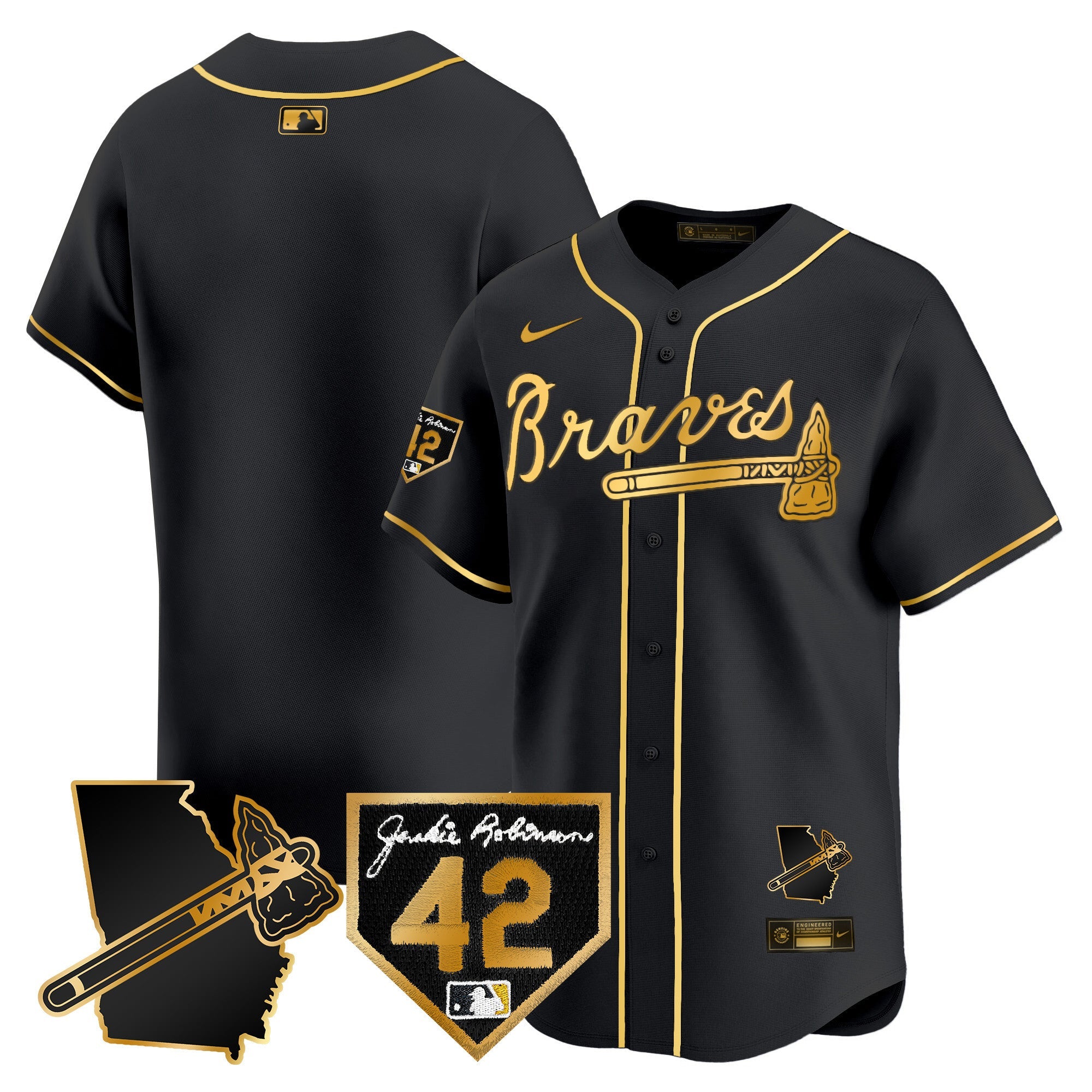 Men’s Atlanta 2024 Robinson & Georgia Patch Vapor Premier Limited Jersey
