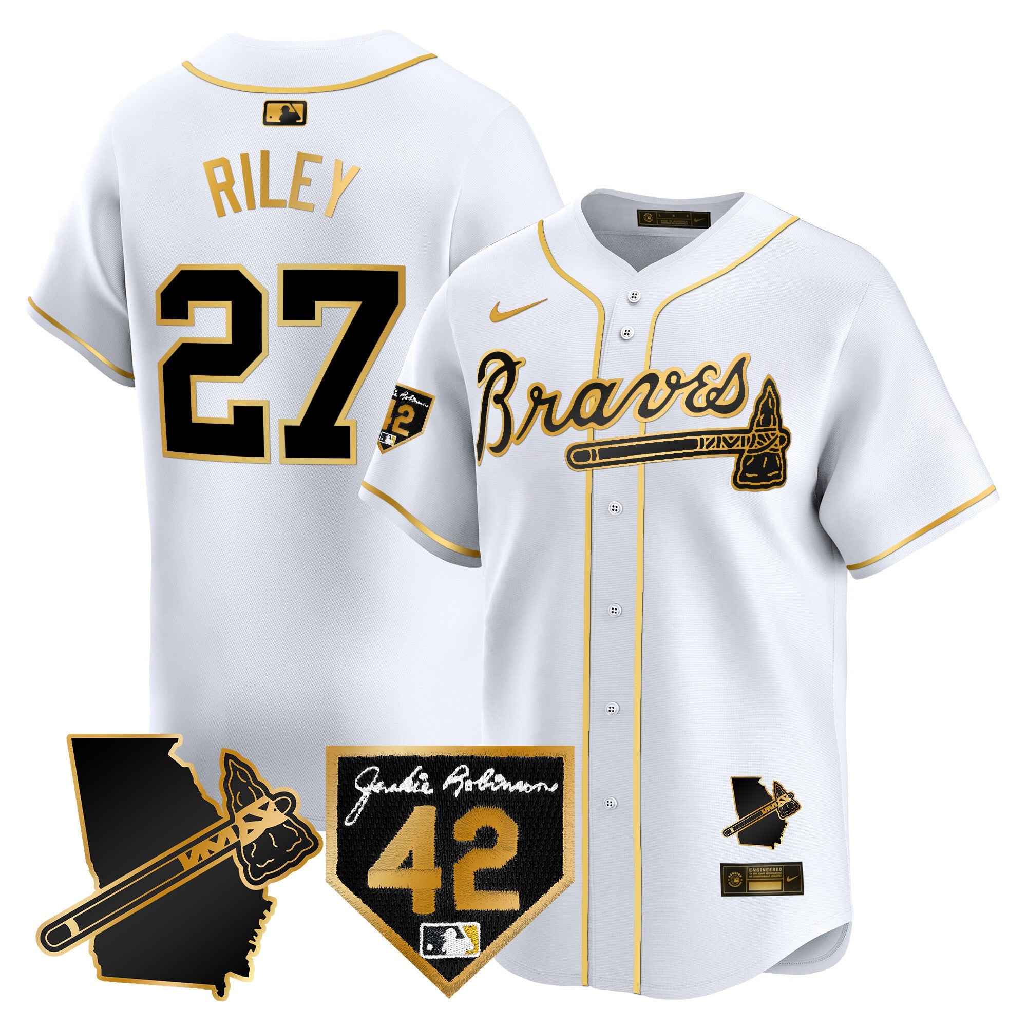 Men’s Atlanta 2024 Robinson & Georgia Patch Vapor Premier Limited Jersey