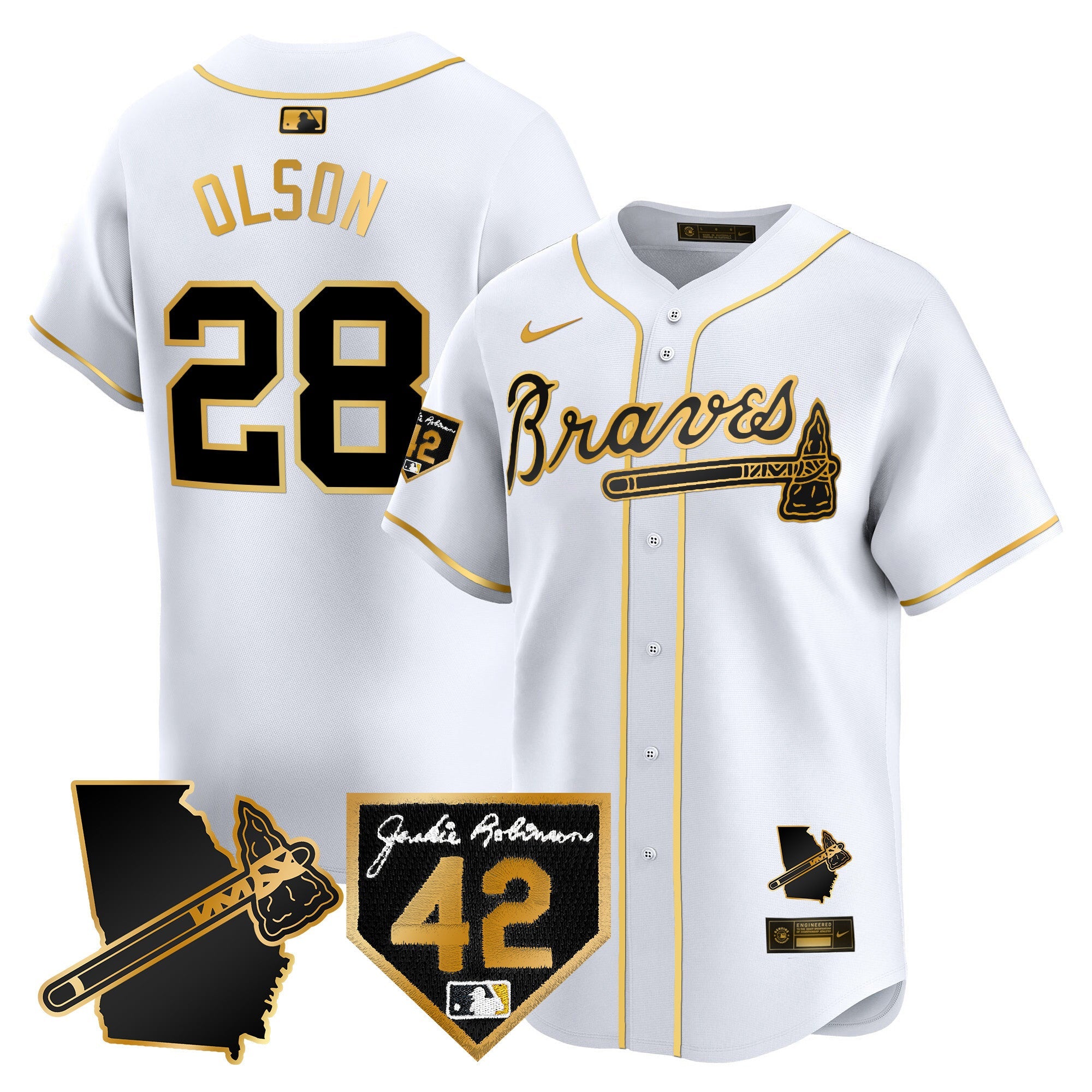 Men’s Atlanta 2024 Robinson & Georgia Patch Vapor Premier Limited Jersey