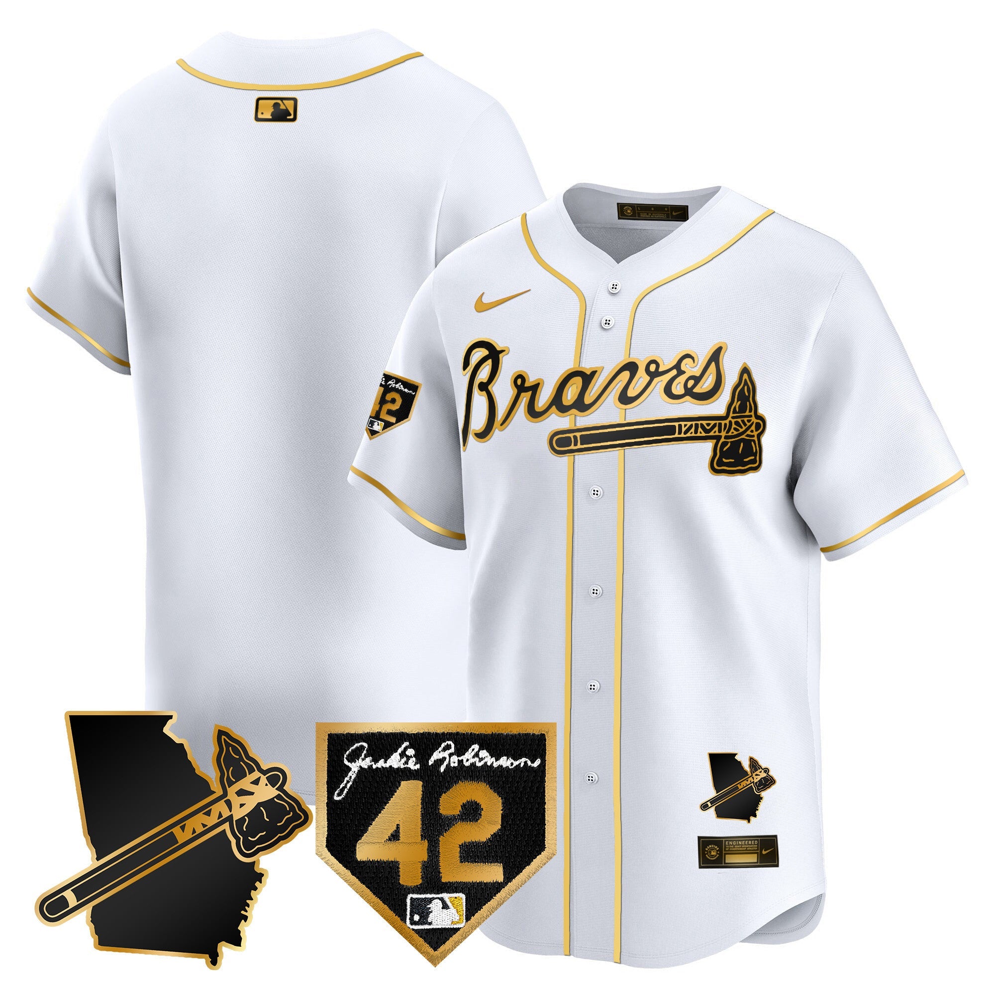 Men’s Atlanta 2024 Robinson & Georgia Patch Vapor Premier Limited Jersey