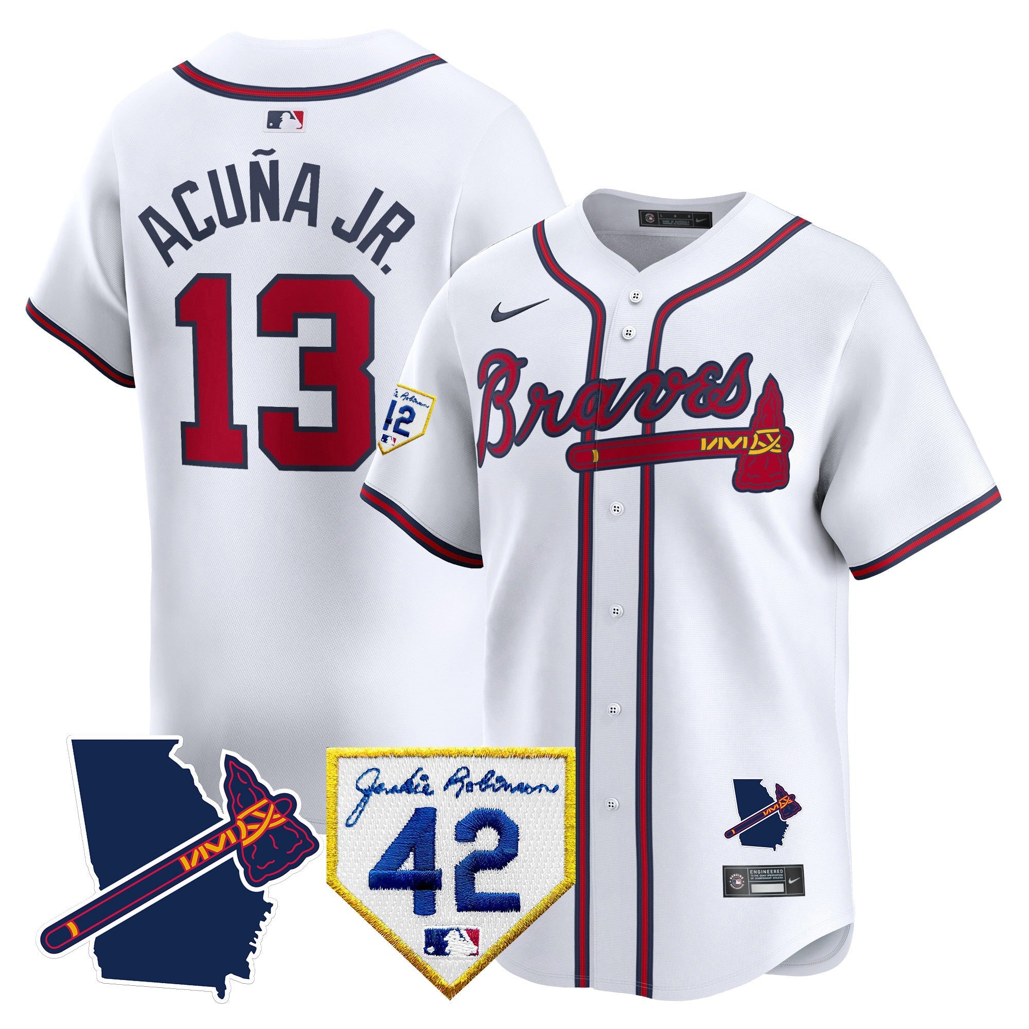 Men’s Atlanta 2024 Robinson & Georgia Patch Vapor Premier Limited Jersey