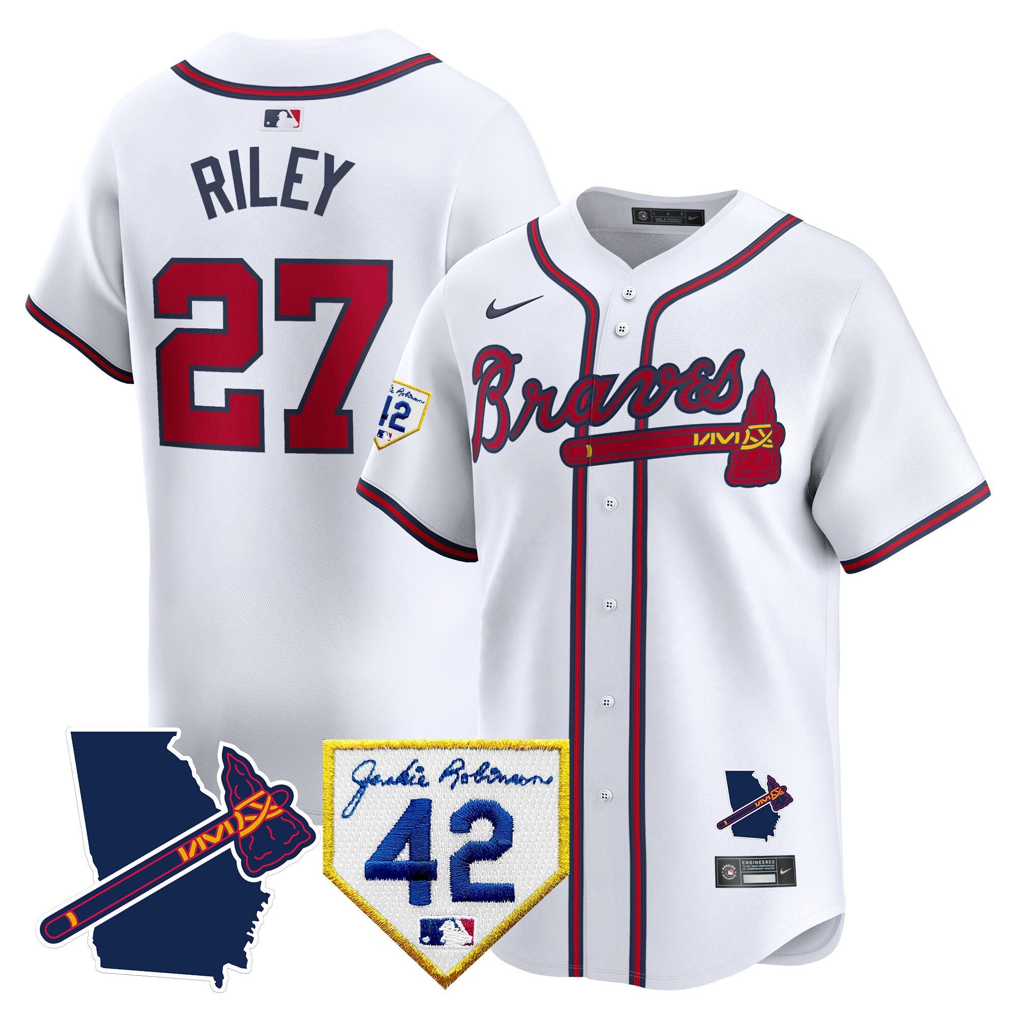 Men’s Atlanta 2024 Robinson & Georgia Patch Vapor Premier Limited Jersey
