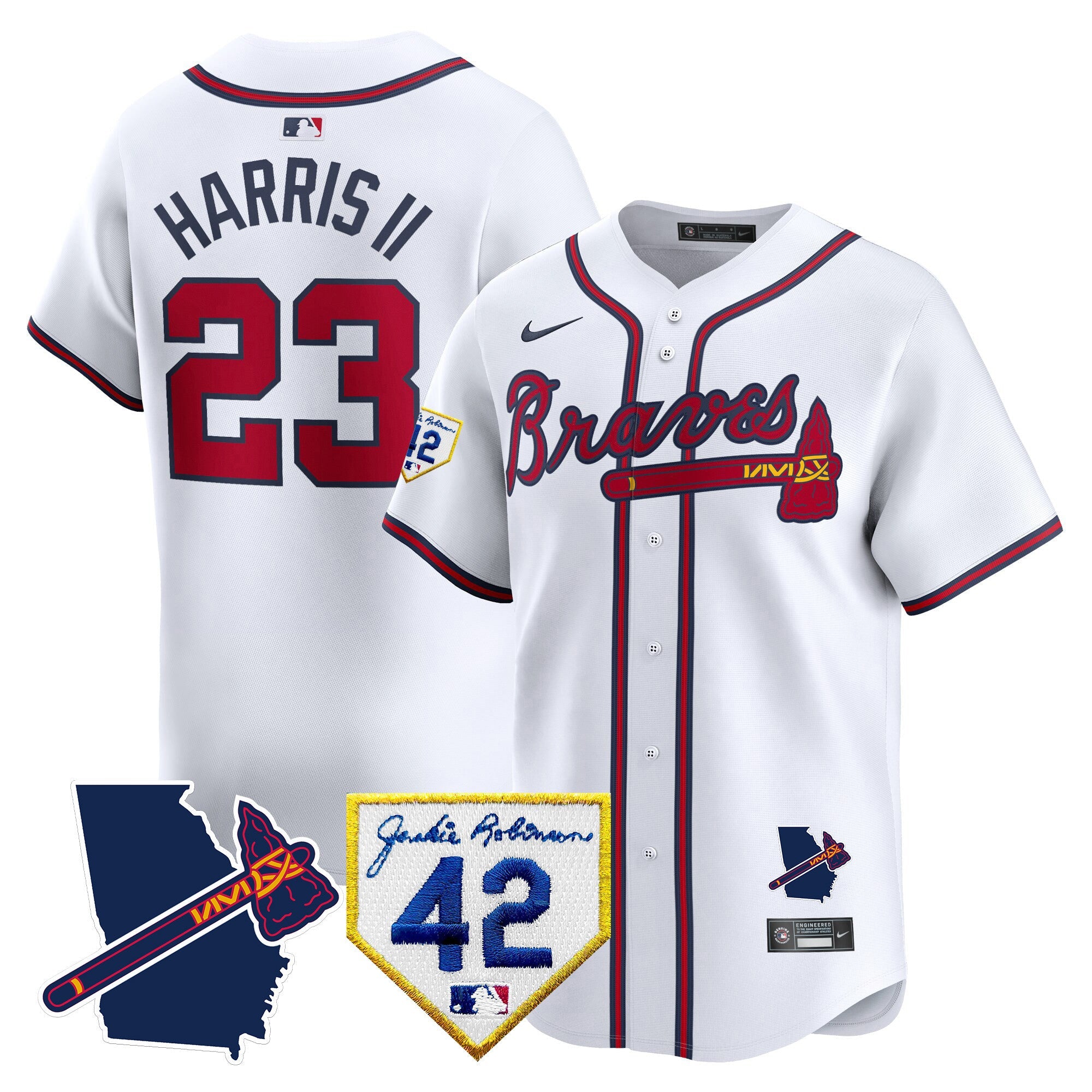 Men’s Atlanta 2024 Robinson & Georgia Patch Vapor Premier Limited Jersey