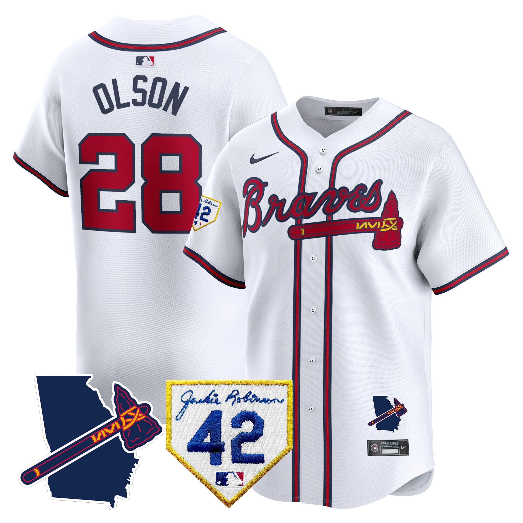 Men’s Atlanta 2024 Robinson & Georgia Patch Vapor Premier Limited Jersey