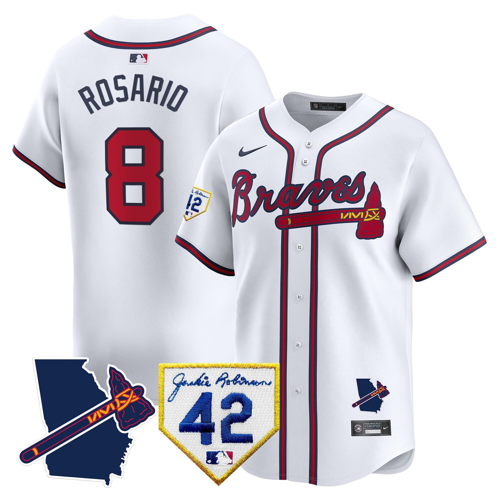 Men’s Atlanta 2024 Robinson & Georgia Patch Vapor Premier Limited Jersey