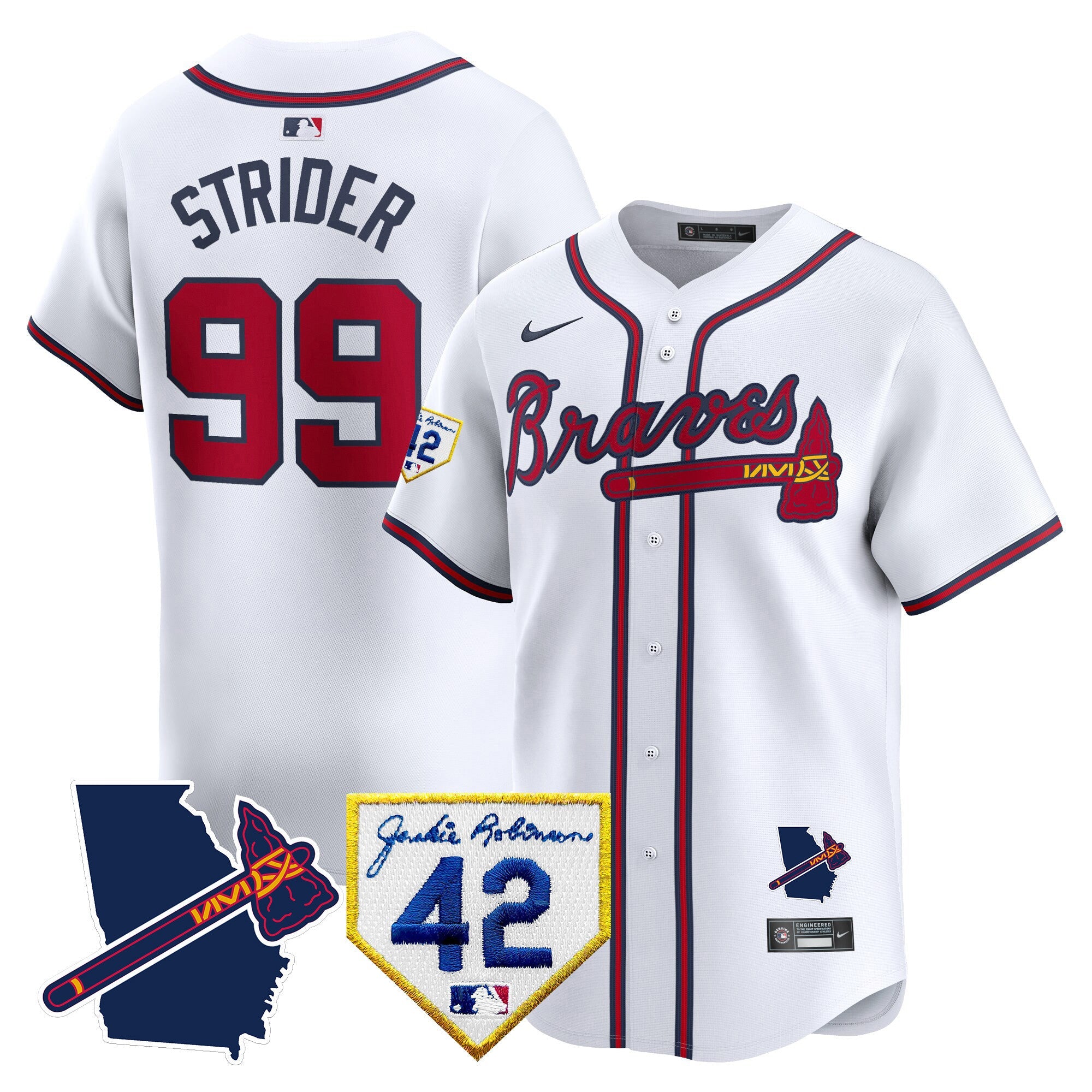 Men’s Atlanta 2024 Robinson & Georgia Patch Vapor Premier Limited Jersey