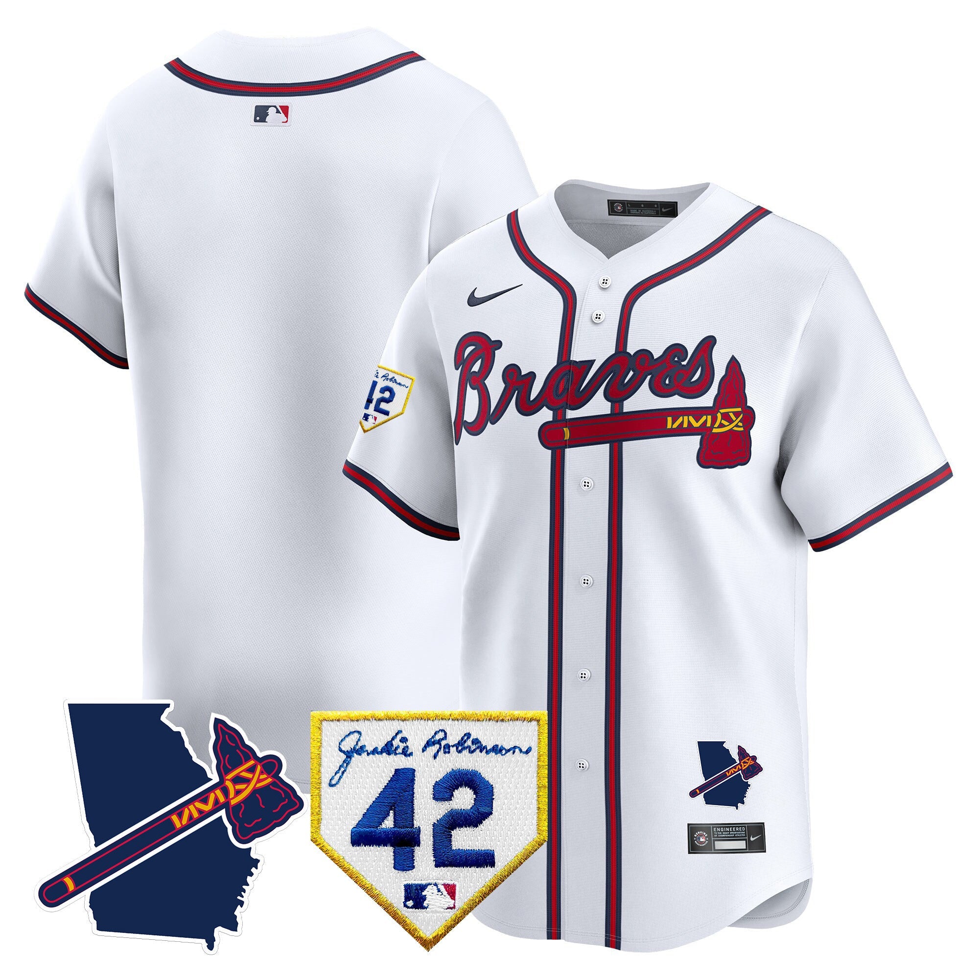 Men’s Atlanta 2024 Robinson & Georgia Patch Vapor Premier Limited Jersey