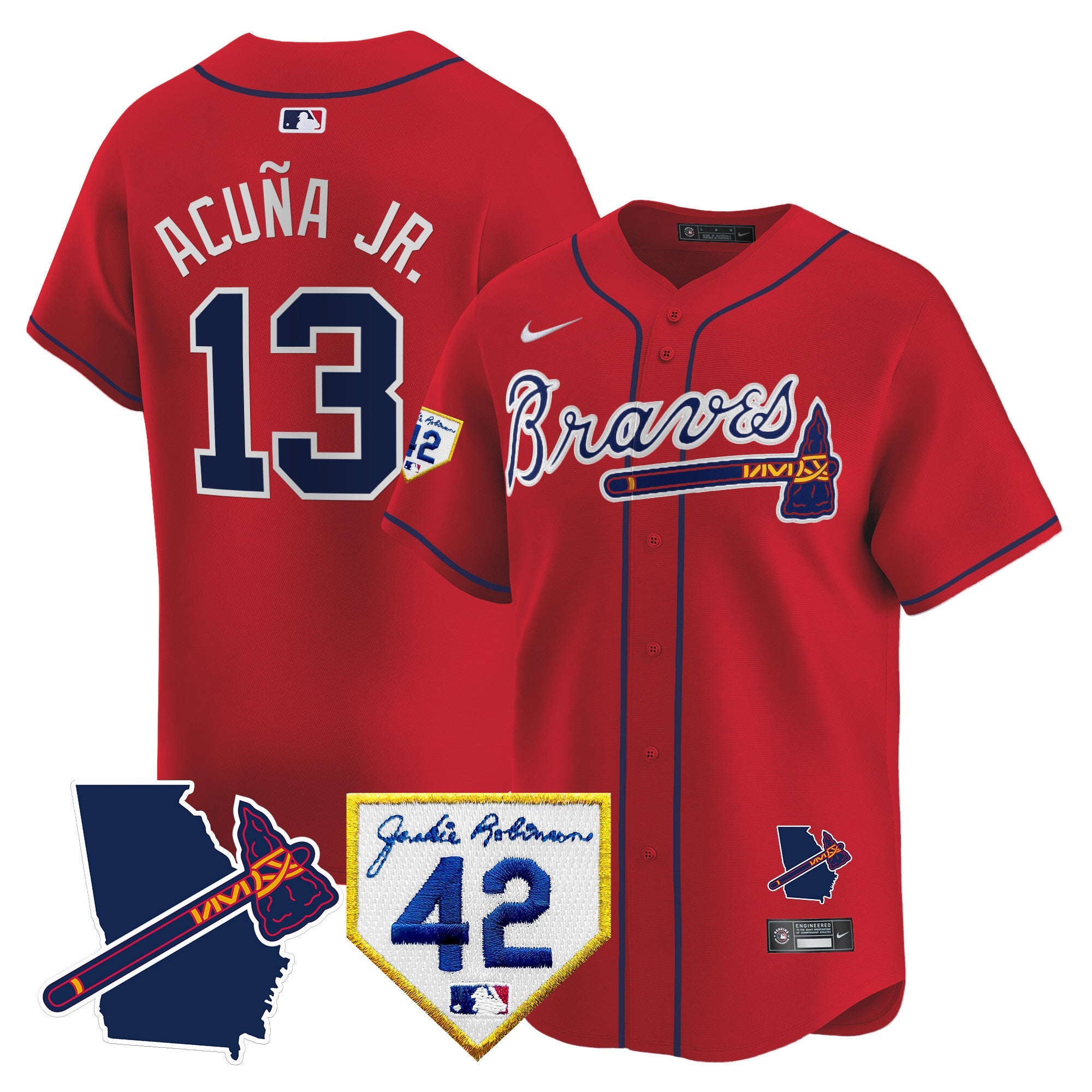 Men’s Atlanta 2024 Robinson & Georgia Patch Vapor Premier Limited Jersey