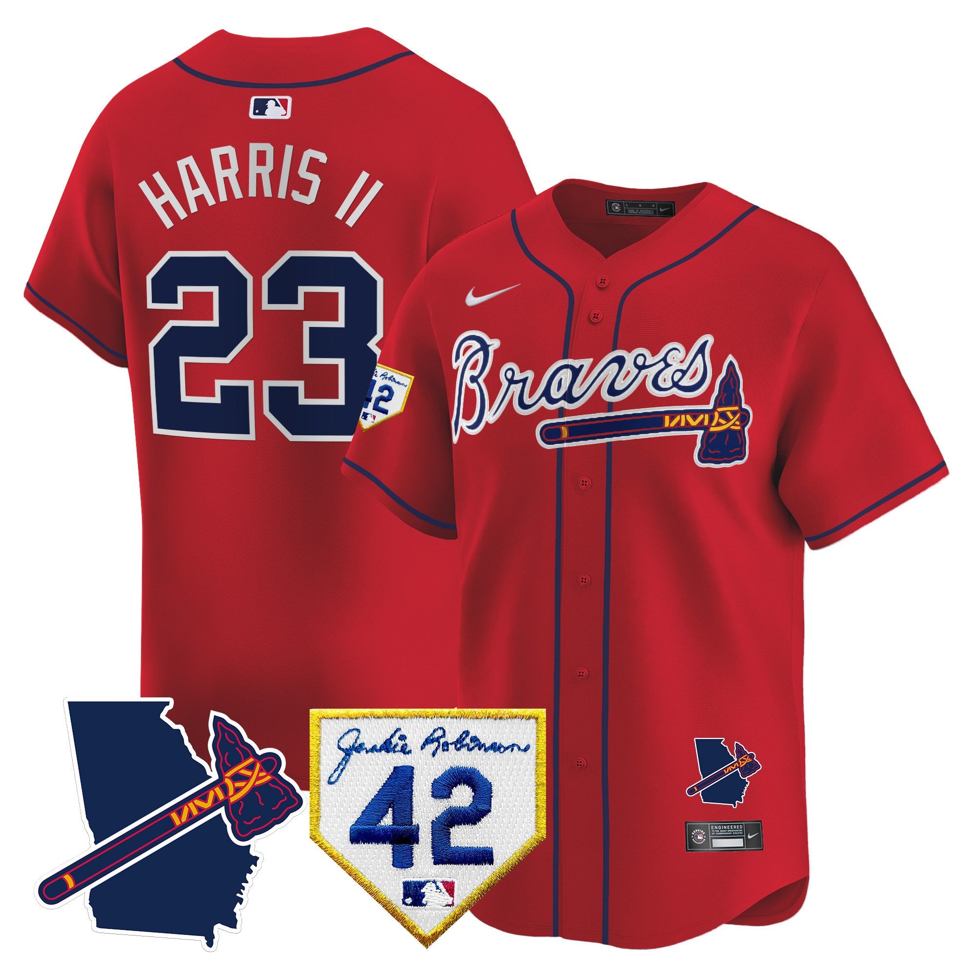 Men’s Atlanta 2024 Robinson & Georgia Patch Vapor Premier Limited Jersey