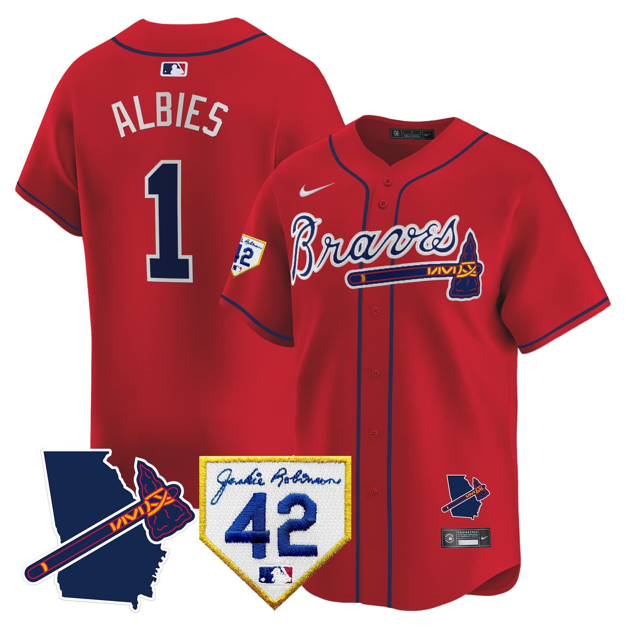 Men’s Atlanta 2024 Robinson & Georgia Patch Vapor Premier Limited Jersey