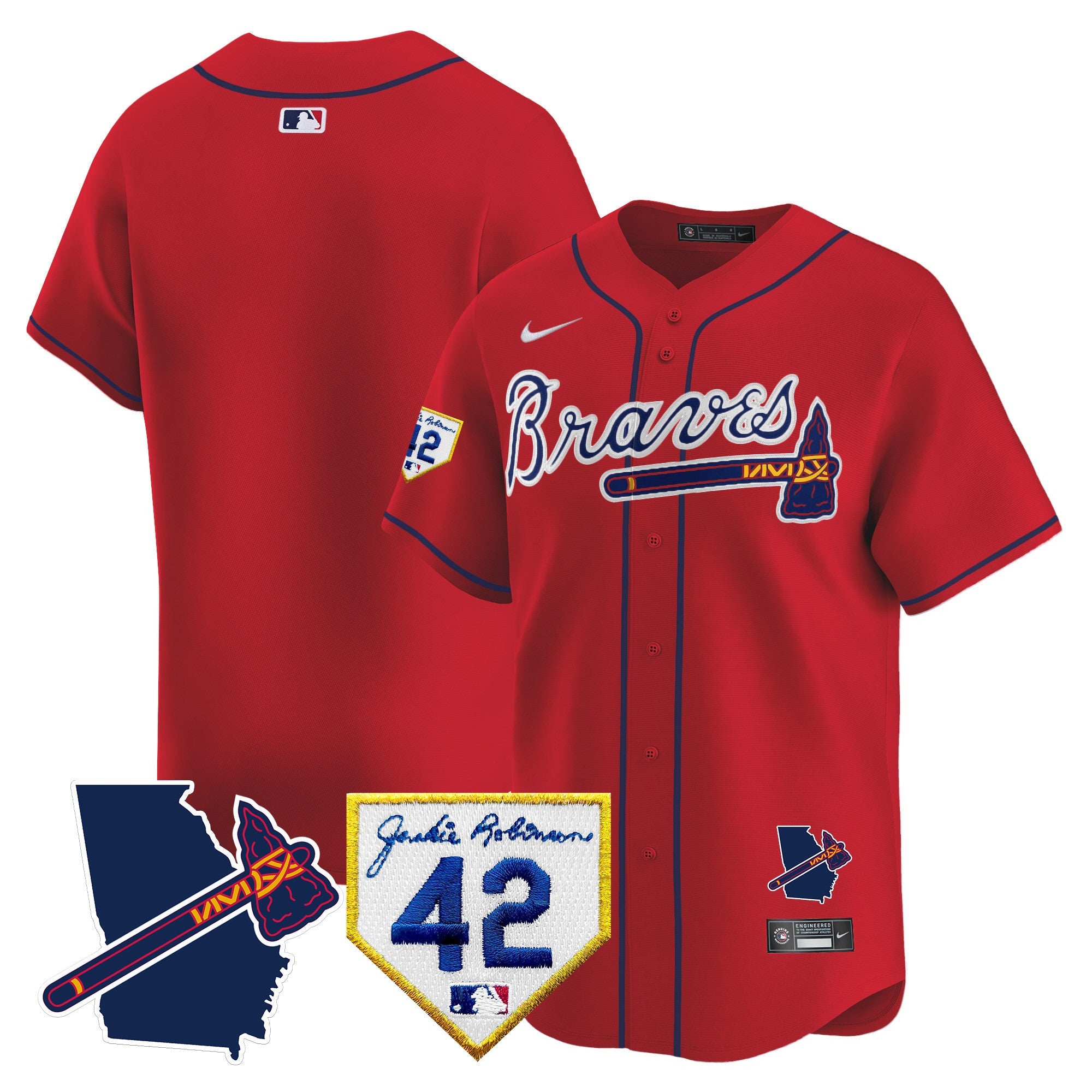 Men’s Atlanta 2024 Robinson & Georgia Patch Vapor Premier Limited Jersey