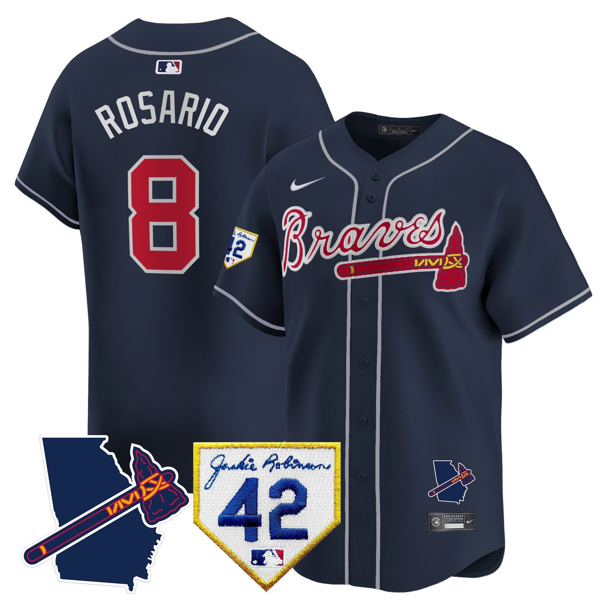 Men’s Atlanta 2024 Robinson & Georgia Patch Vapor Premier Limited Jersey