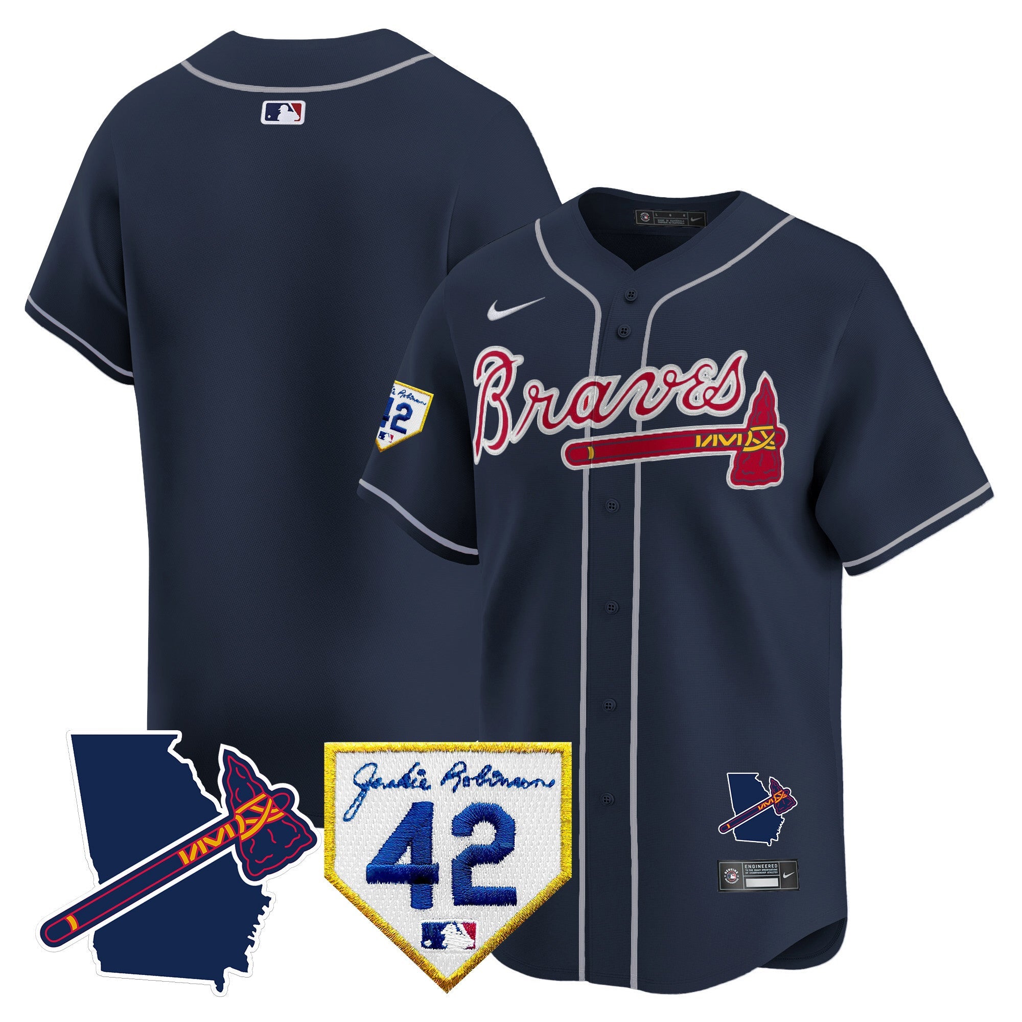 Men’s Atlanta 2024 Robinson & Georgia Patch Vapor Premier Limited Jersey
