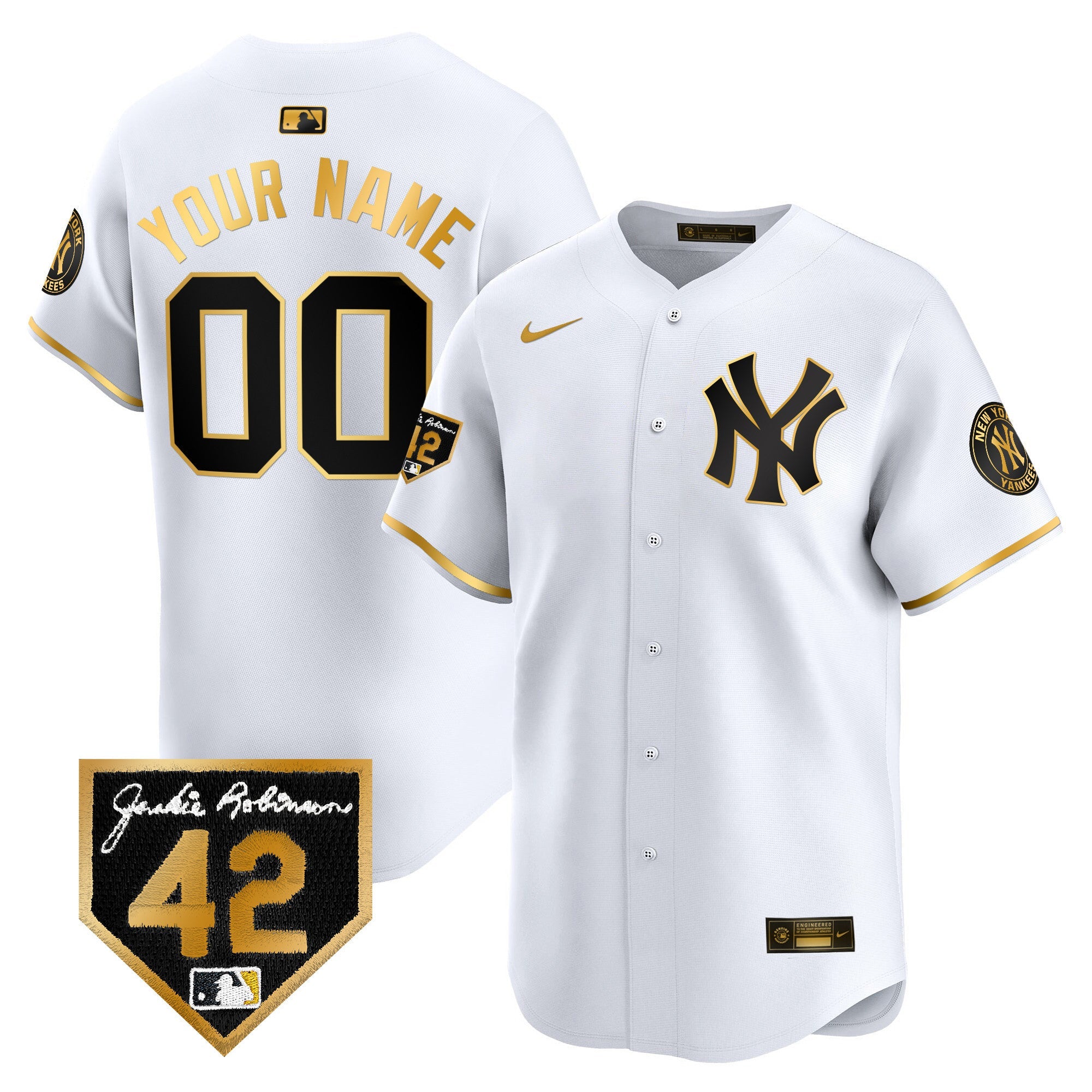 New York 2024 Jackie Robinson Patch Vapor Premier Limited Custom Jersey