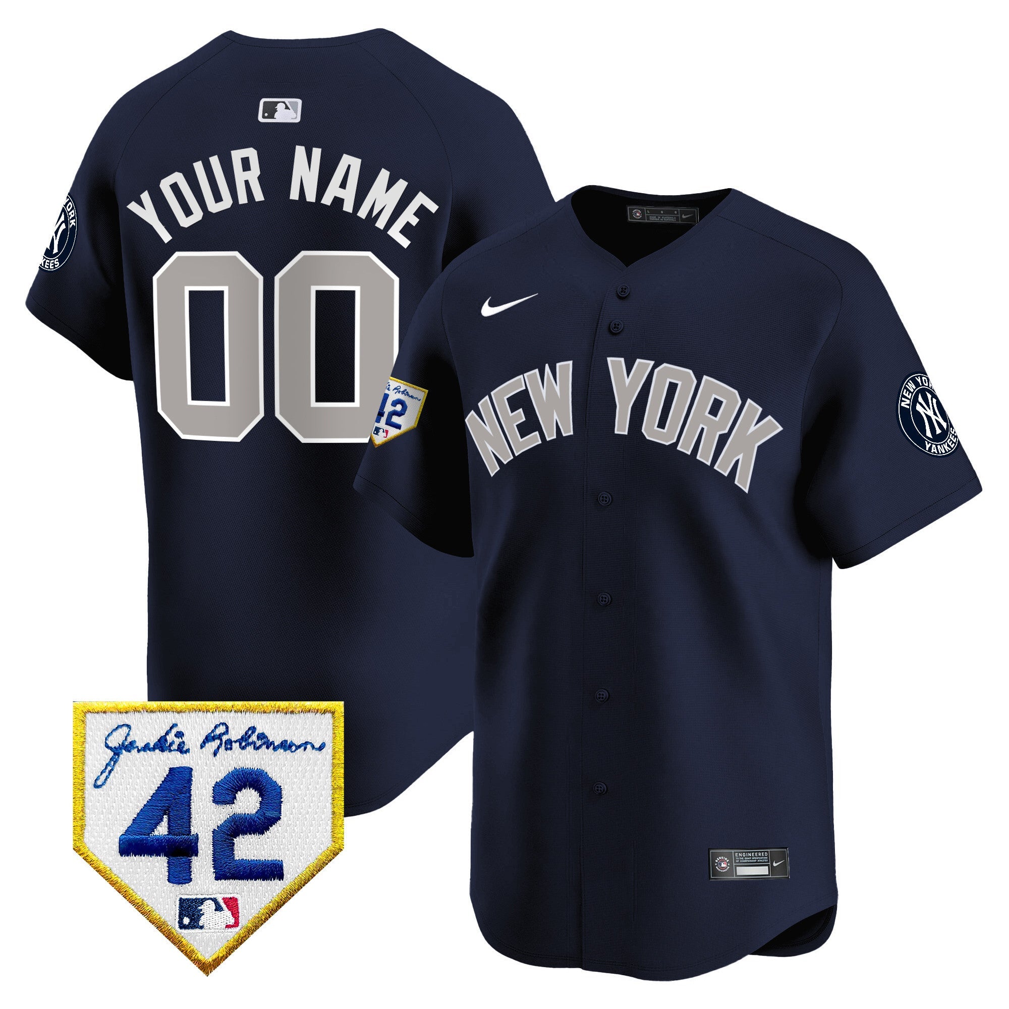 New York 2024 Jackie Robinson Patch Vapor Premier Limited Custom Jersey