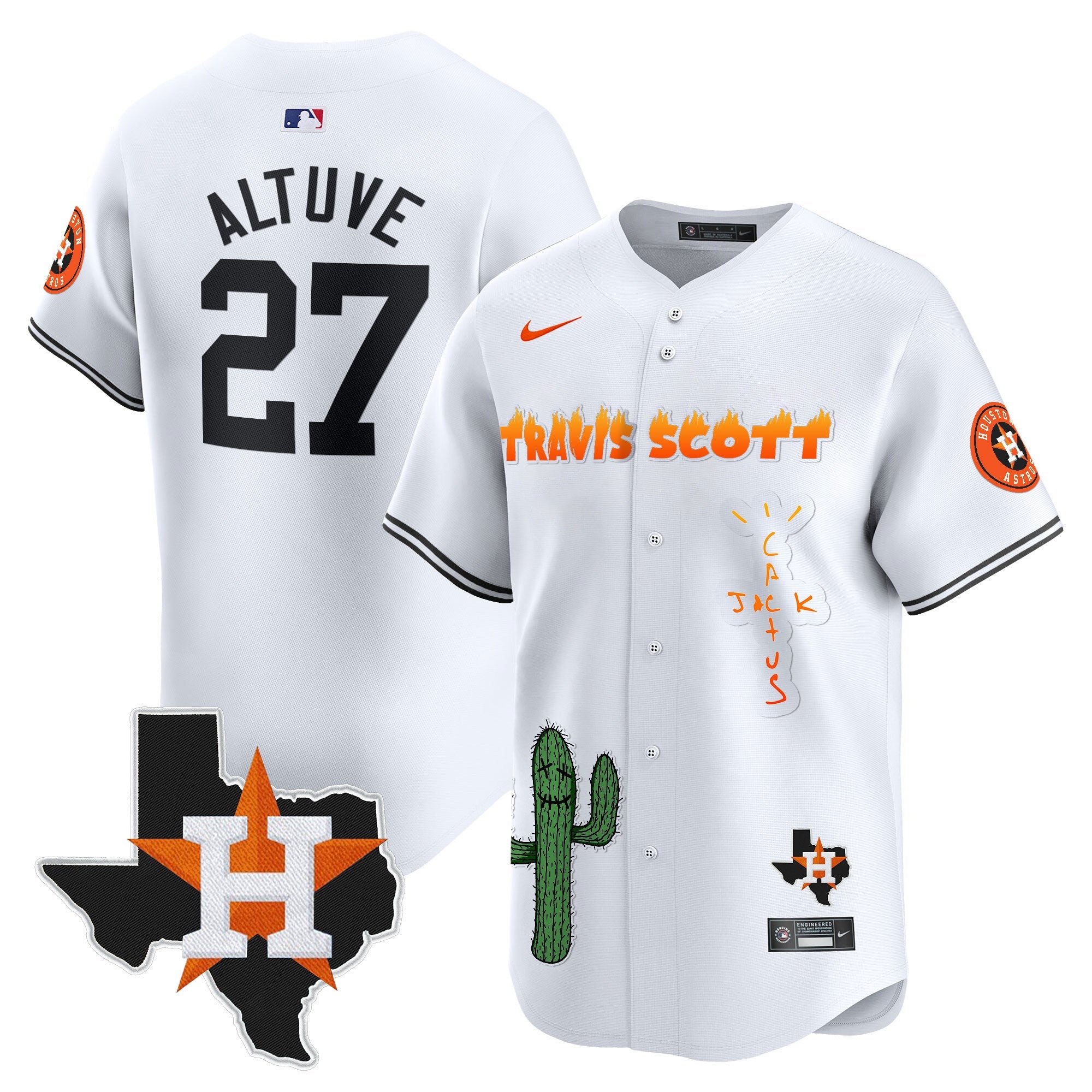 Men’s Houston Cactus Jack Patch Vapor Premier Limited Jersey V9 – Stitched