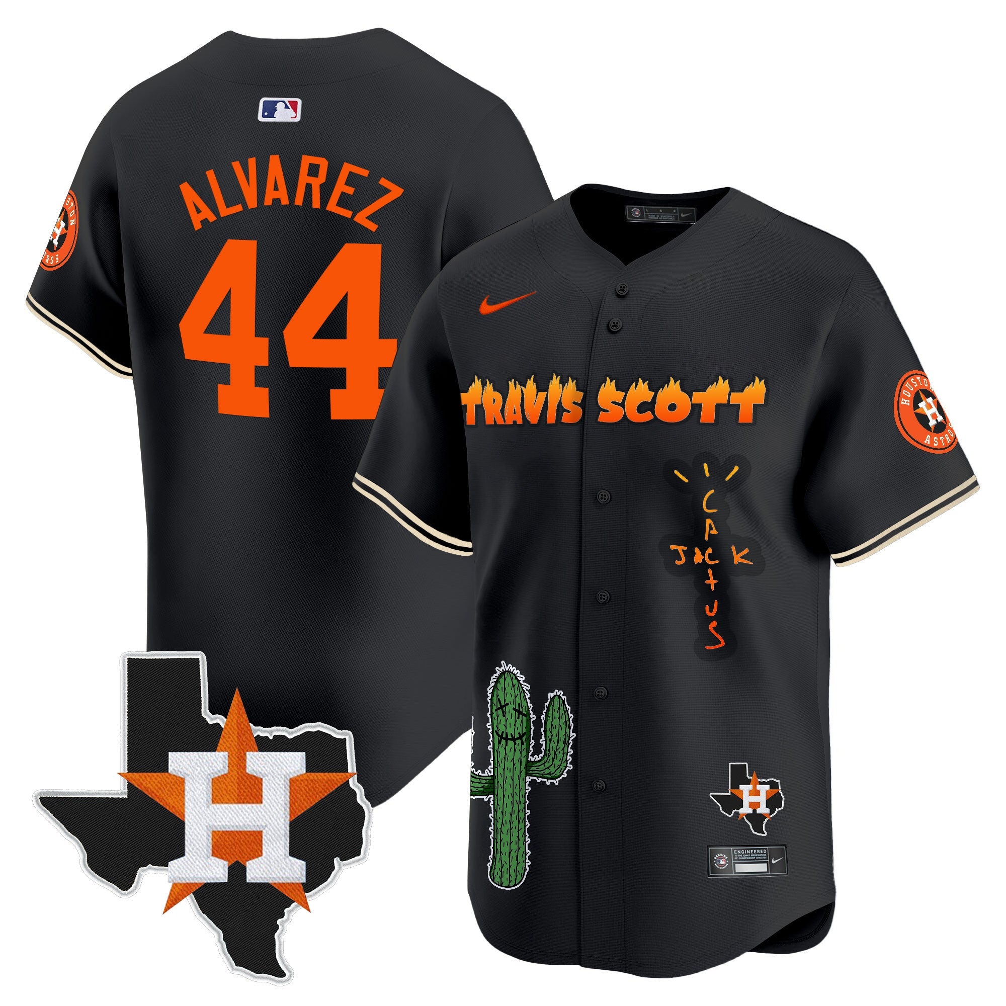 Men’s Houston Cactus Jack Patch Vapor Premier Limited Jersey V9 – Stitched