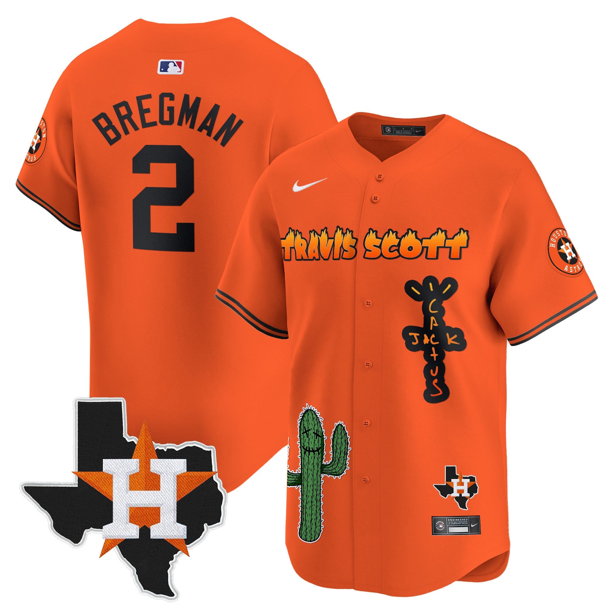 Men’s Houston Cactus Jack Patch Vapor Premier Limited Jersey V9 – Stitched