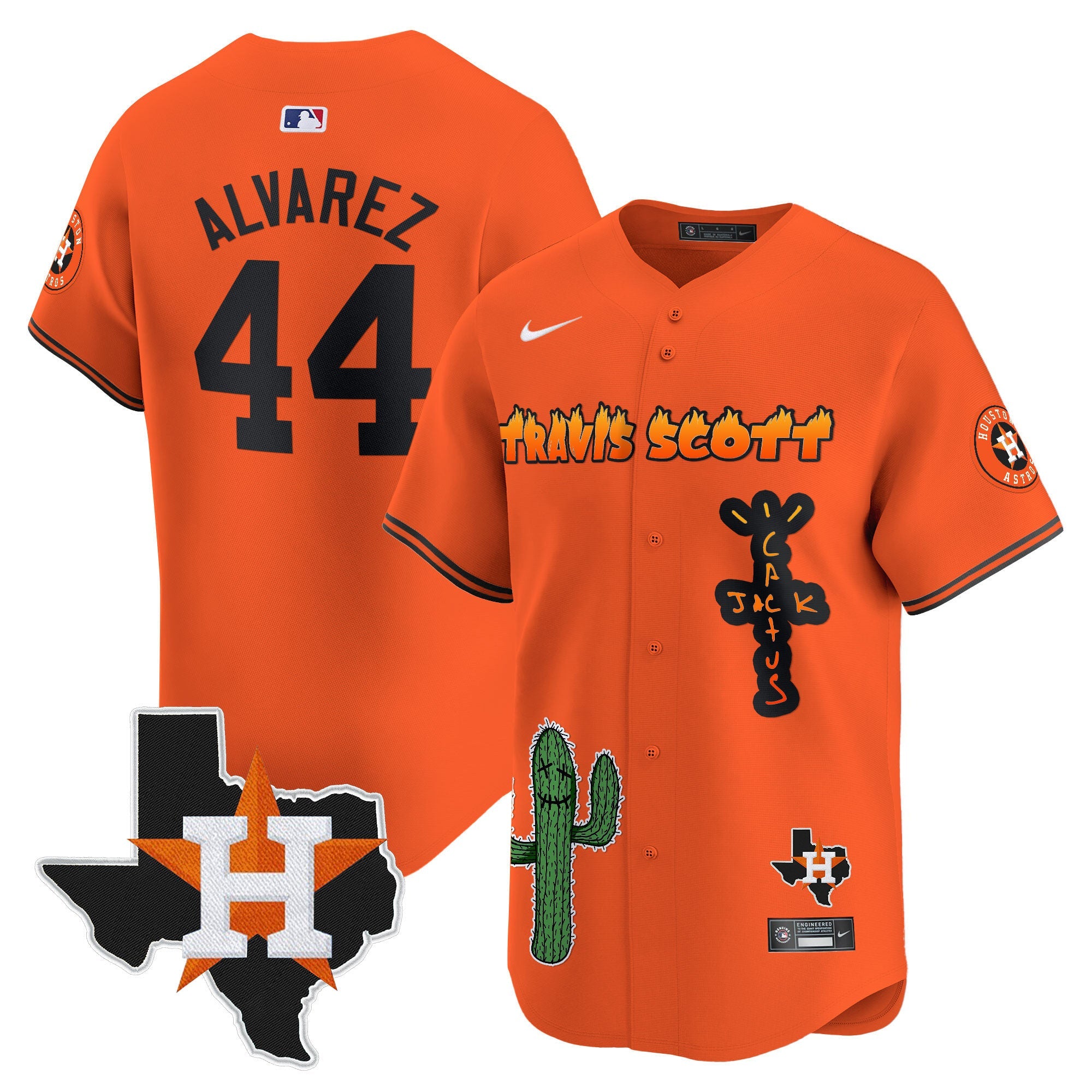 Men’s Houston Cactus Jack Patch Vapor Premier Limited Jersey V9 – Stitched