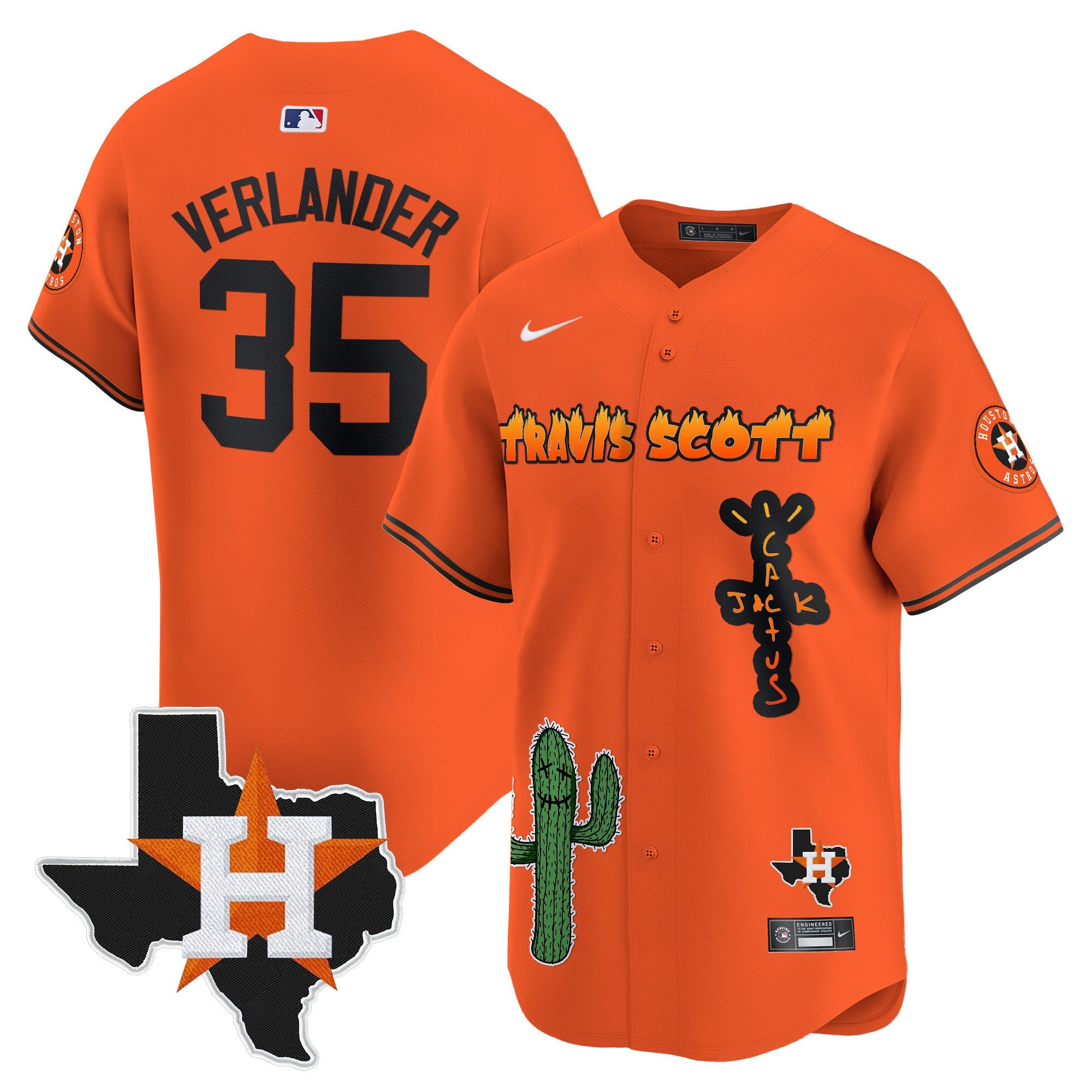 Men’s Houston Cactus Jack Patch Vapor Premier Limited Jersey V9 – Stitched