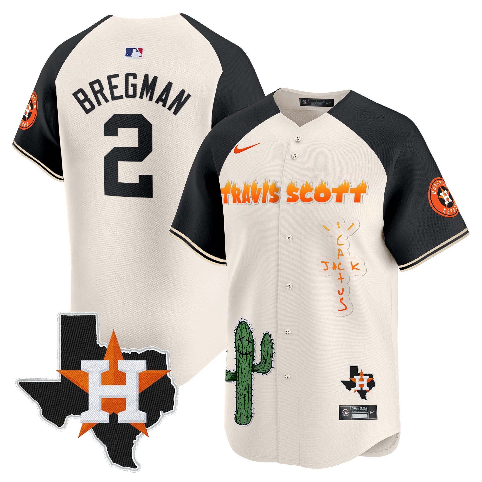 Men’s Houston Cactus Jack Patch Vapor Premier Limited Jersey V9 – Stitched