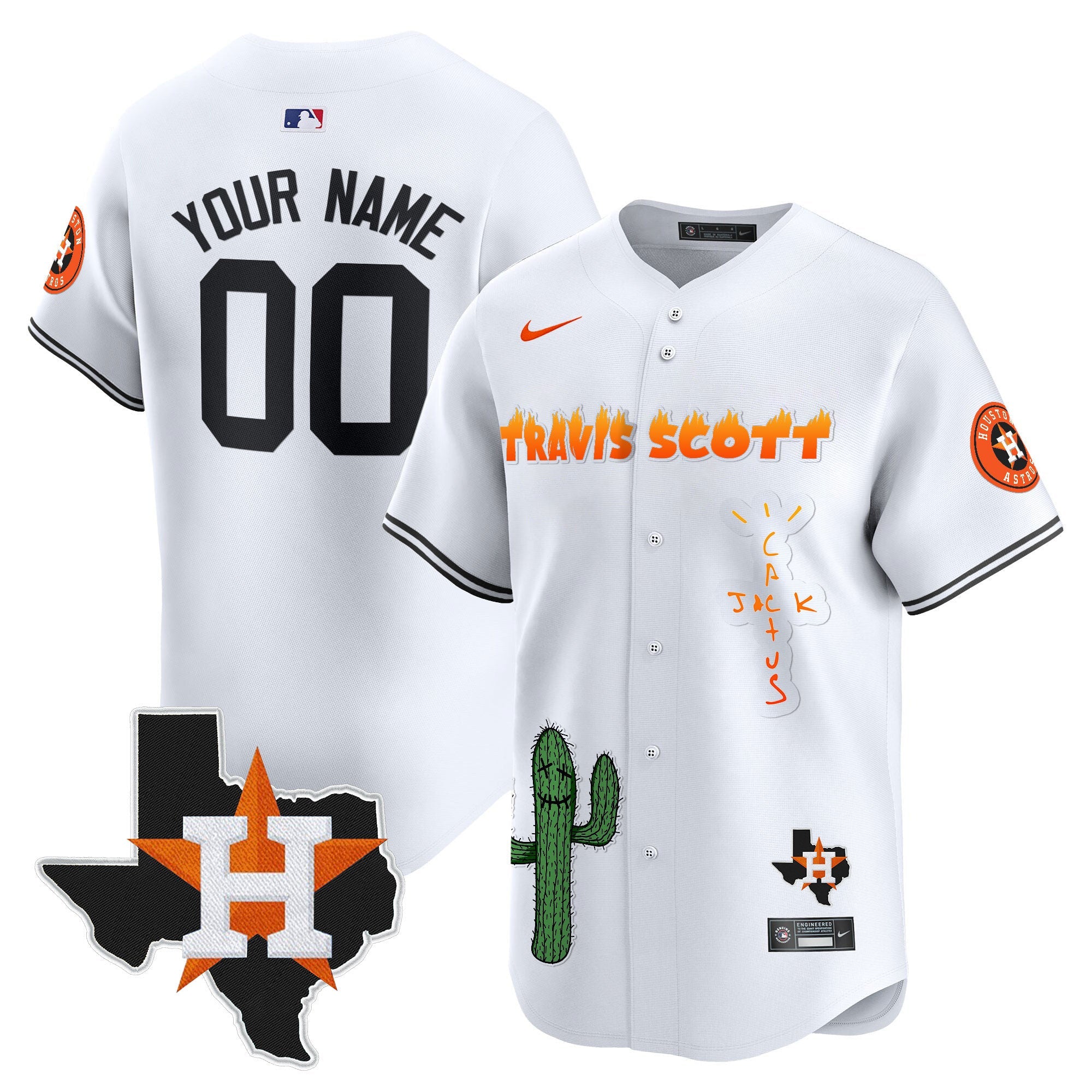Houston Cactus Jack Patch Vapor Premier Limited Custom Jersey V9 – Stitched