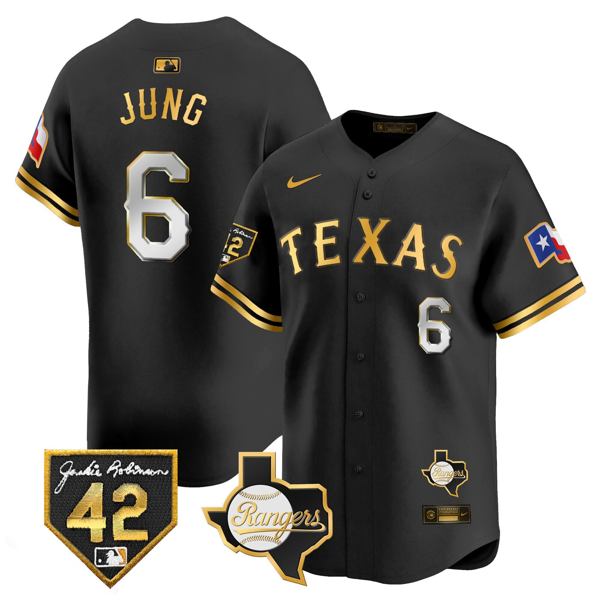 Men’s Texas 2024 Jackie Robinson Patch Vapor Premier Limited Jersey