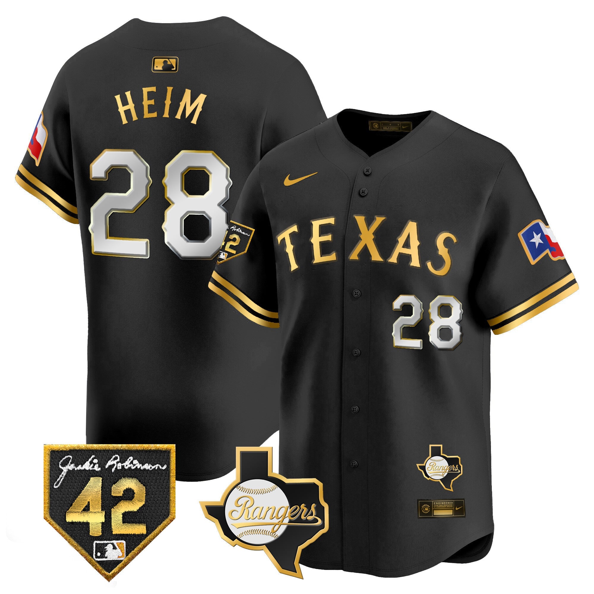 Men’s Texas 2024 Jackie Robinson Patch Vapor Premier Limited Jersey