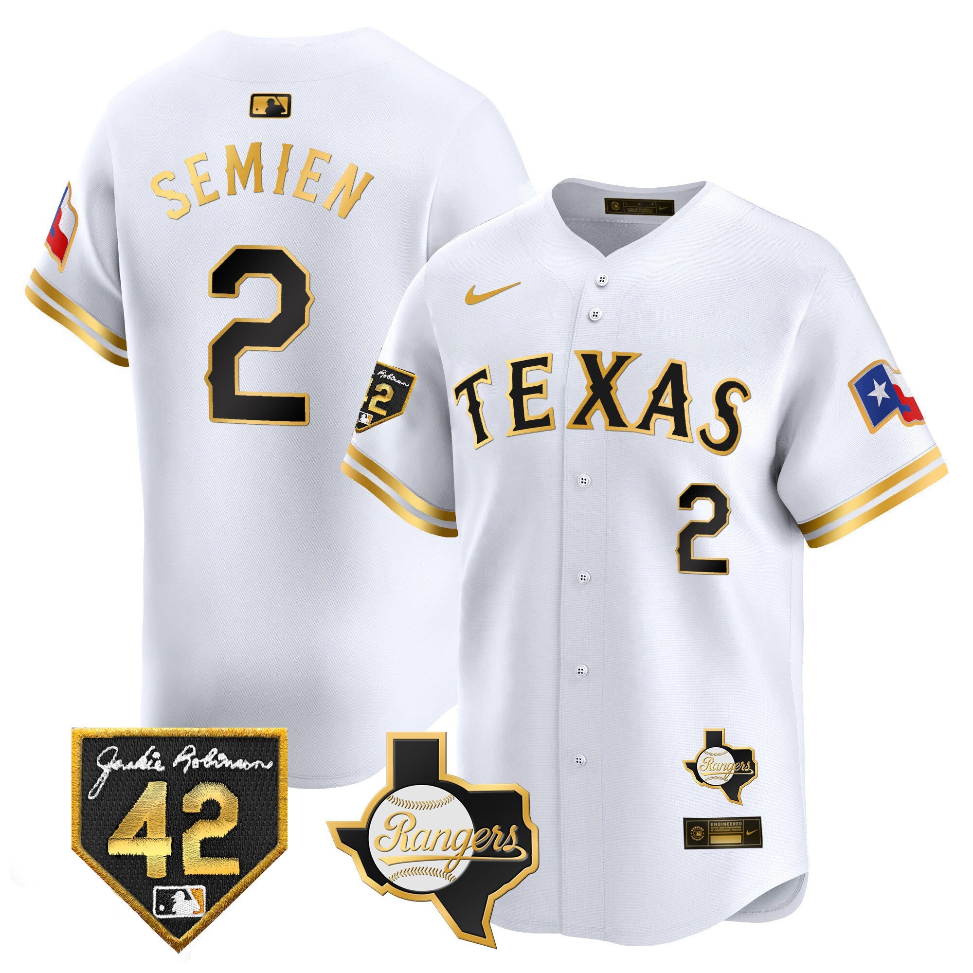 Men’s Texas 2024 Jackie Robinson Patch Vapor Premier Limited Jersey