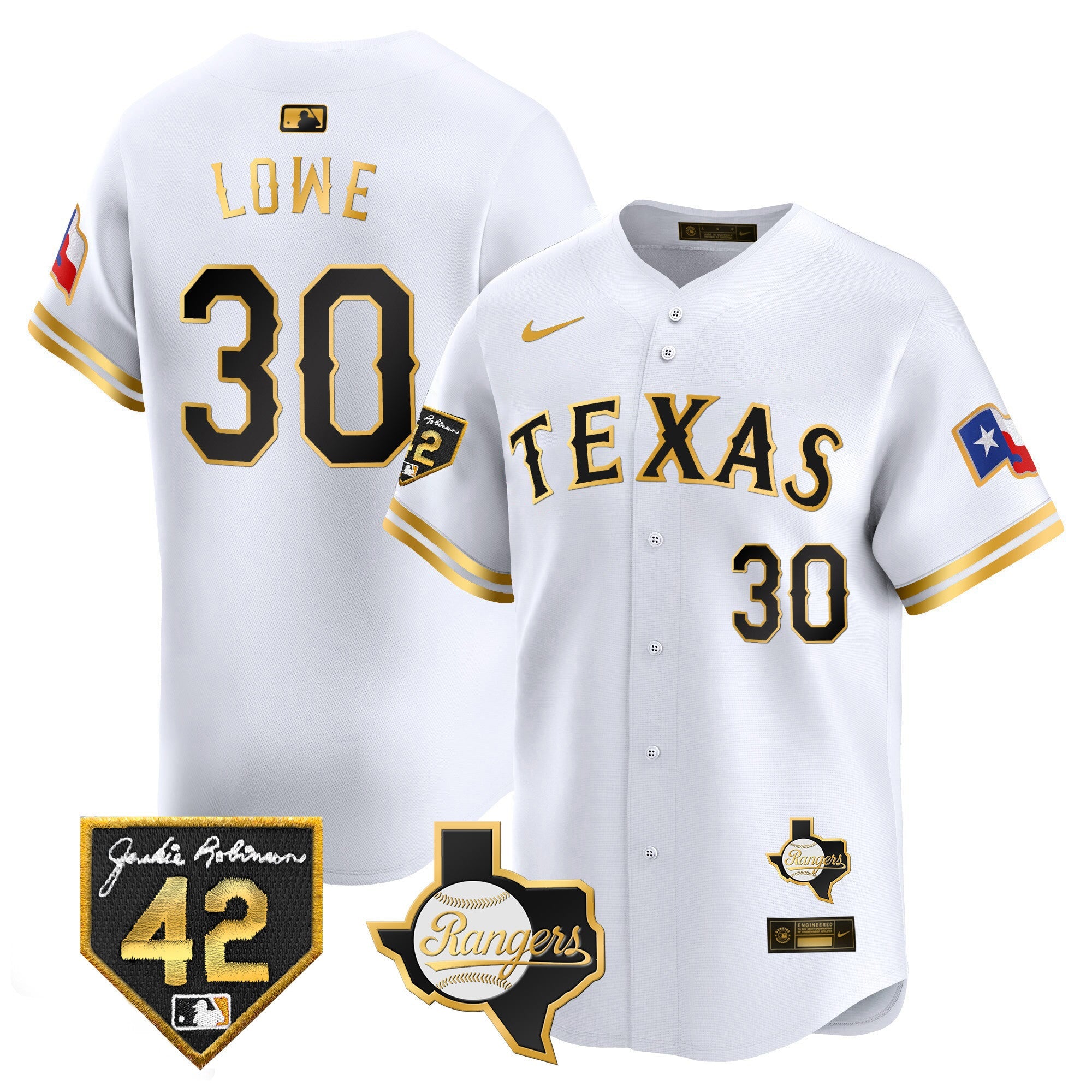 Men’s Texas 2024 Jackie Robinson Patch Vapor Premier Limited Jersey
