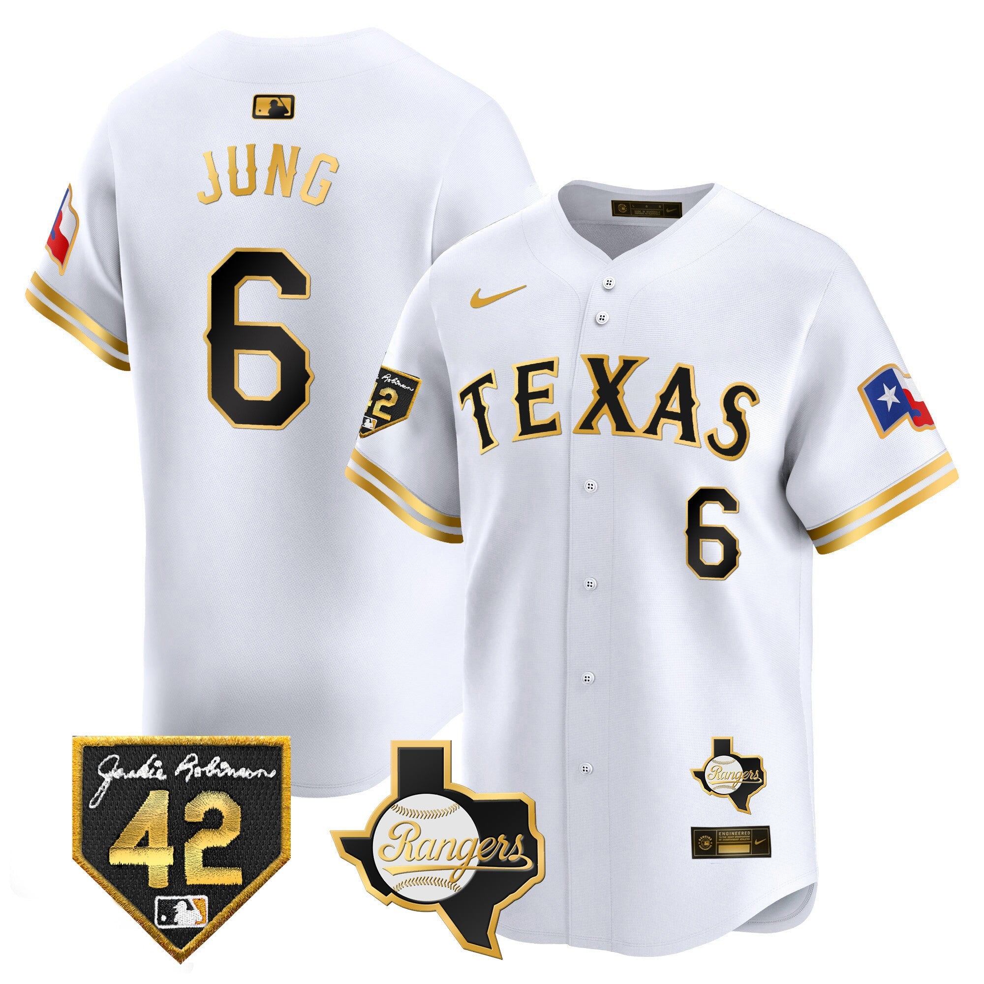Men’s Texas 2024 Jackie Robinson Patch Vapor Premier Limited Jersey
