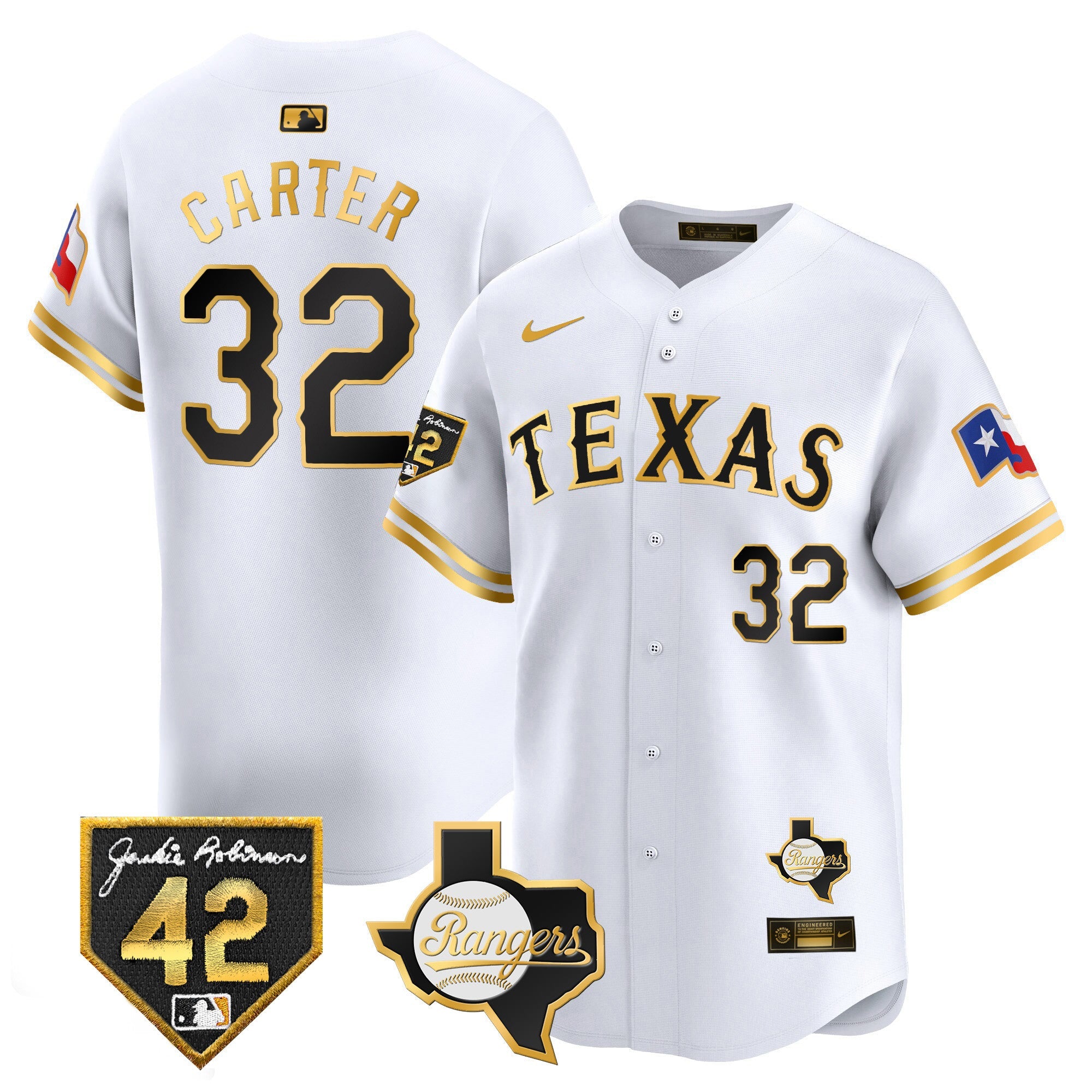 Men’s Texas 2024 Jackie Robinson Patch Vapor Premier Limited Jersey