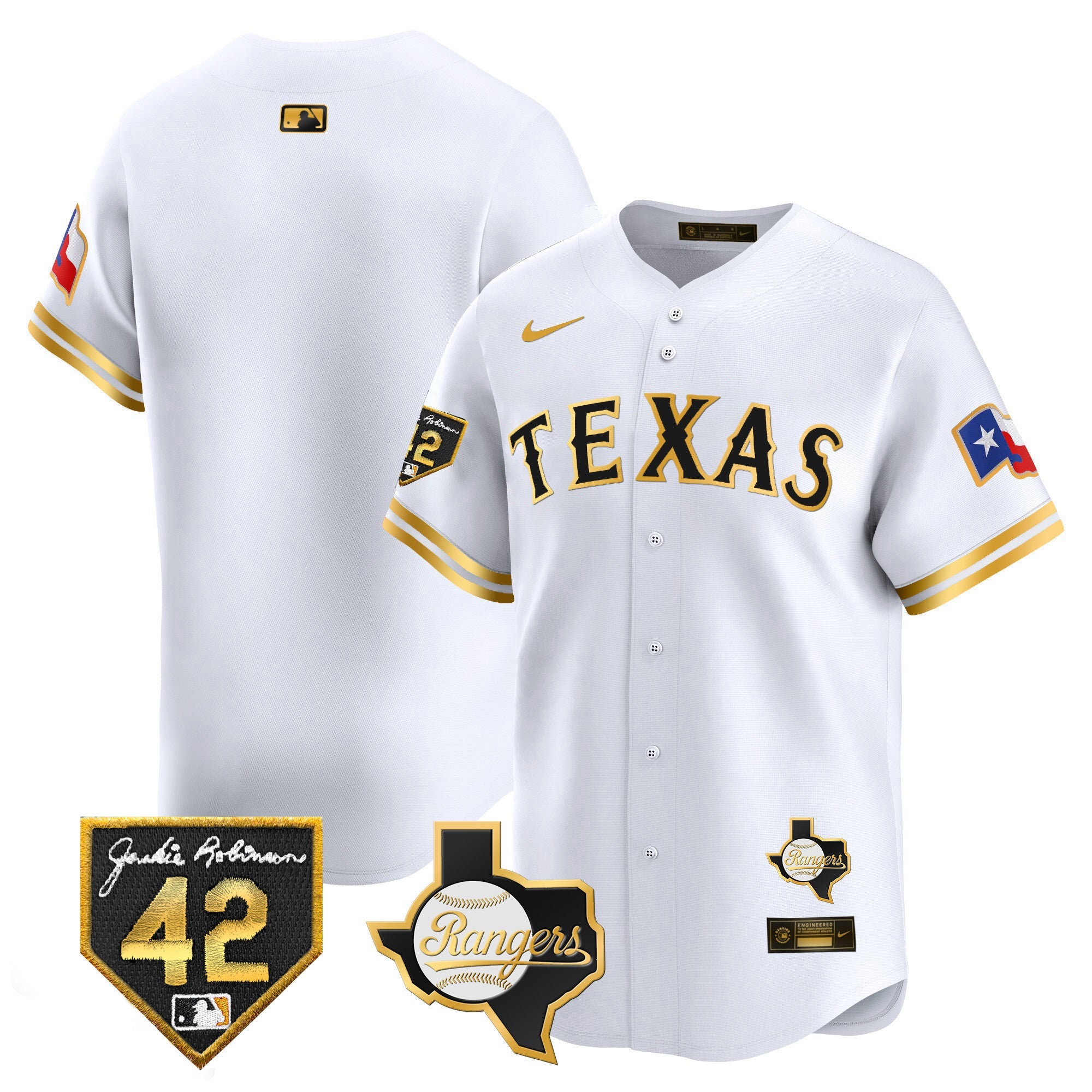 Men’s Texas 2024 Jackie Robinson Patch Vapor Premier Limited Jersey