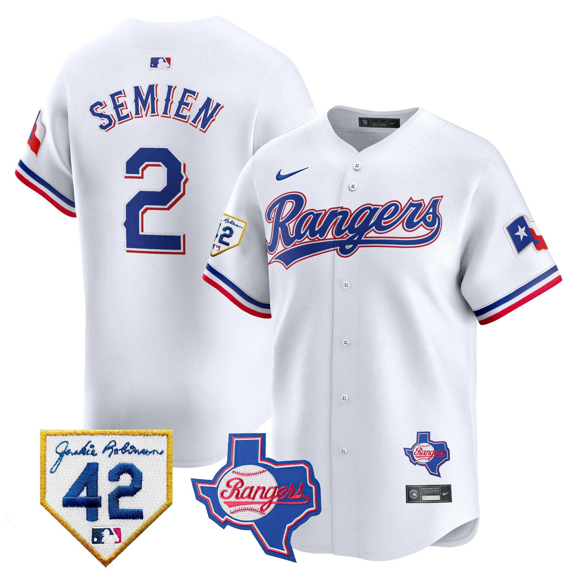 Men’s Texas 2024 Jackie Robinson Patch Vapor Premier Limited Jersey