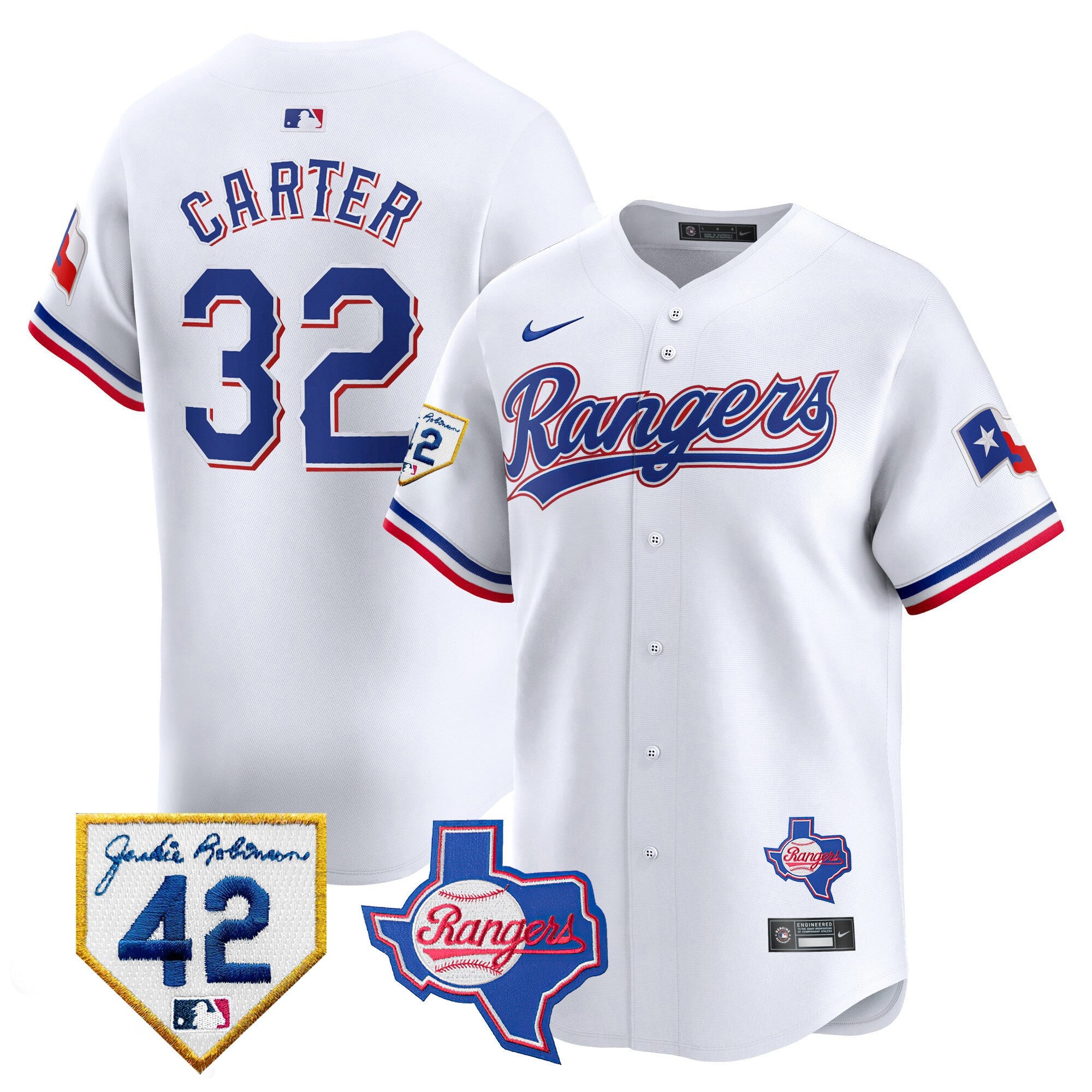 Men’s Texas 2024 Jackie Robinson Patch Vapor Premier Limited Jersey