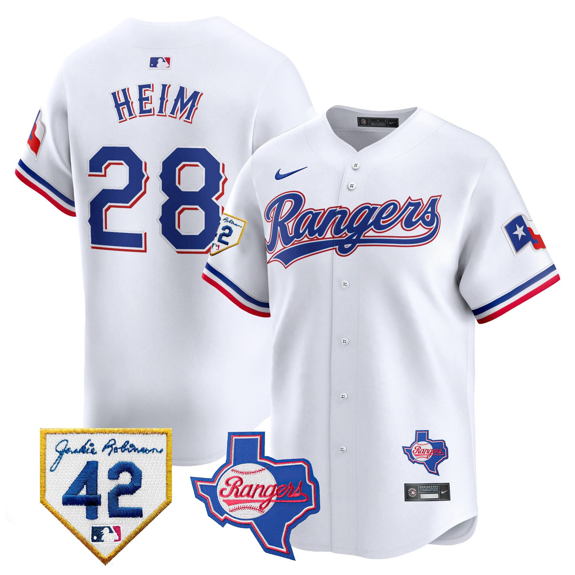 Men’s Texas 2024 Jackie Robinson Patch Vapor Premier Limited Jersey