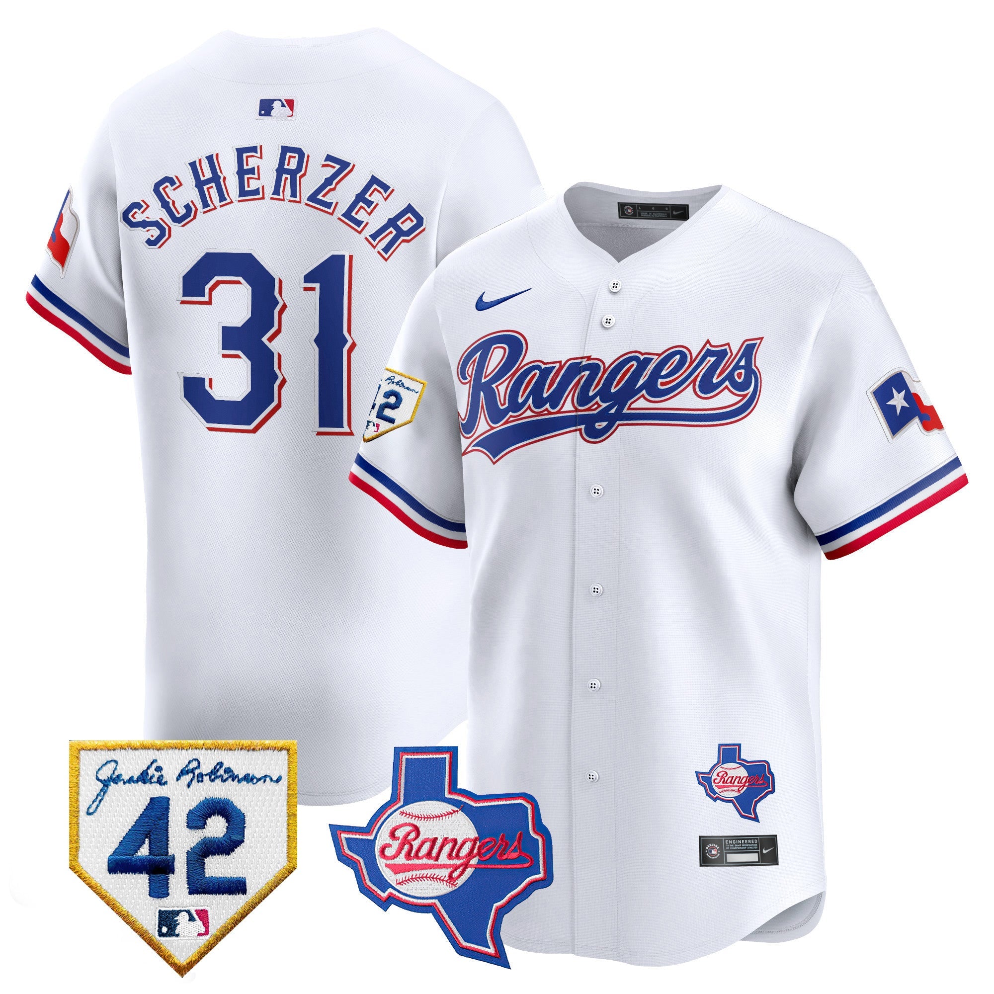 Men’s Texas 2024 Jackie Robinson Patch Vapor Premier Limited Jersey