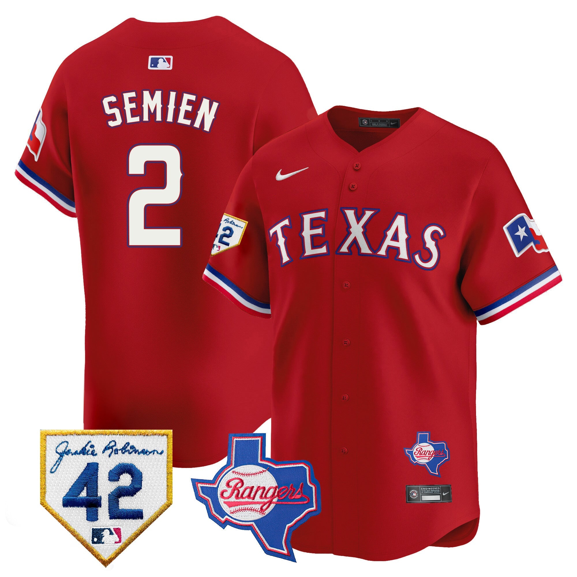 Men’s Texas 2024 Jackie Robinson Patch Vapor Premier Limited Jersey