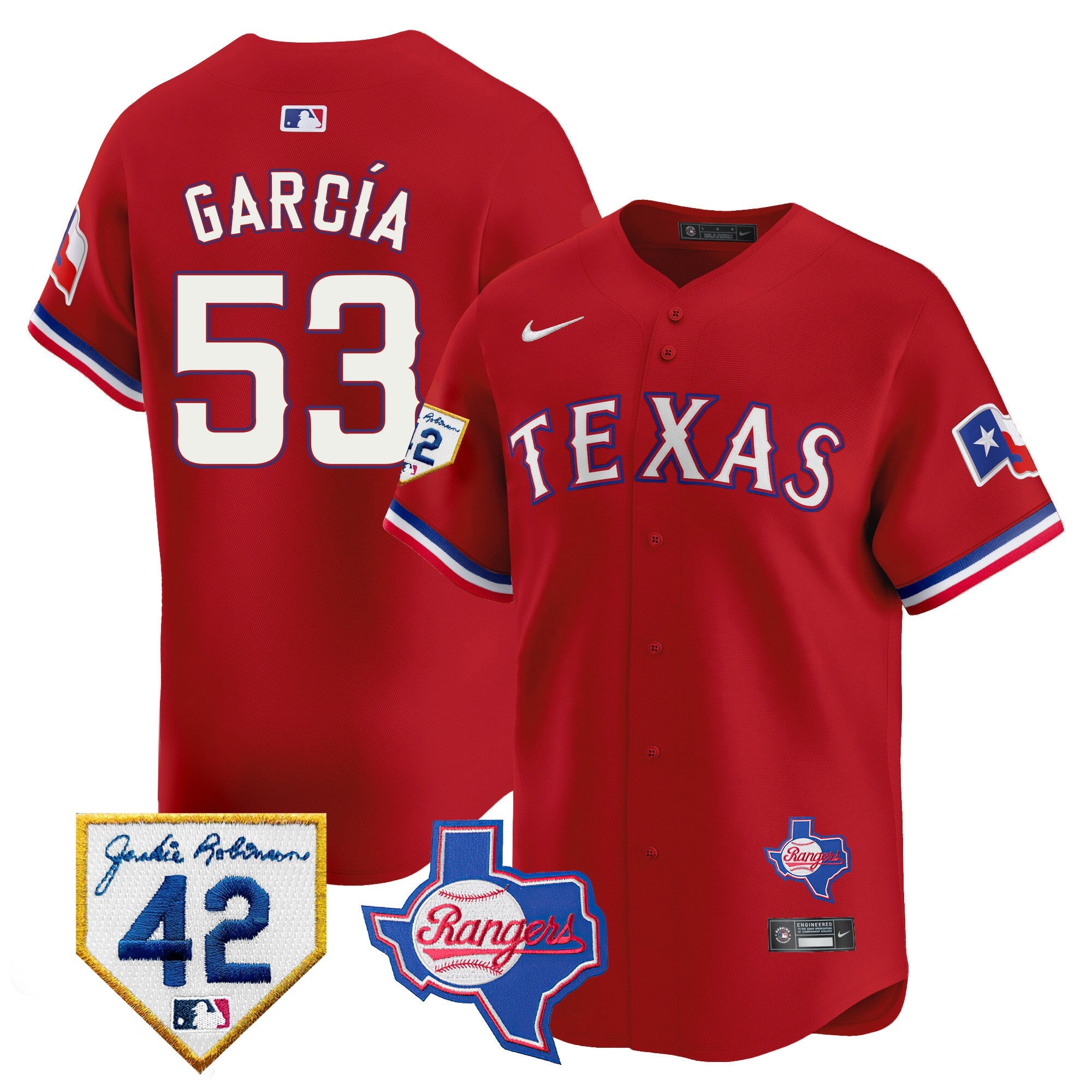 Men’s Texas 2024 Jackie Robinson Patch Vapor Premier Limited Jersey
