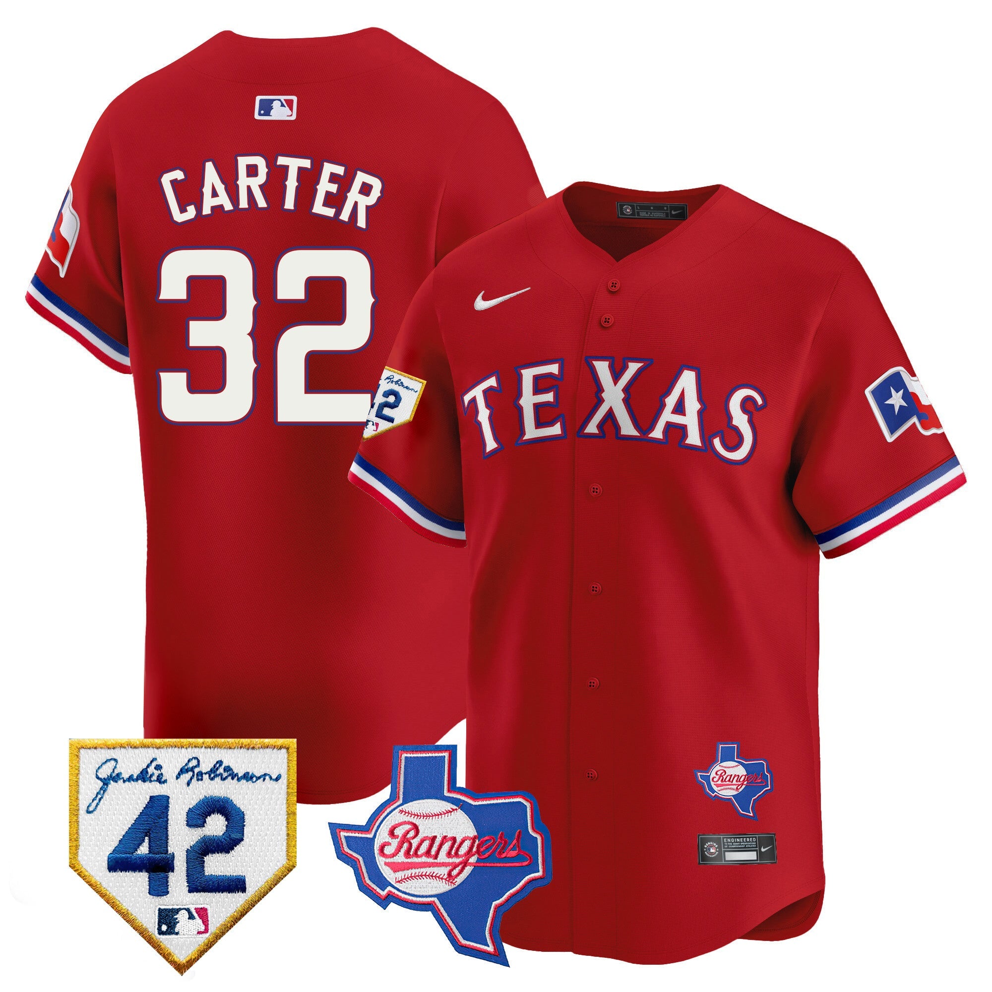 Men’s Texas 2024 Jackie Robinson Patch Vapor Premier Limited Jersey