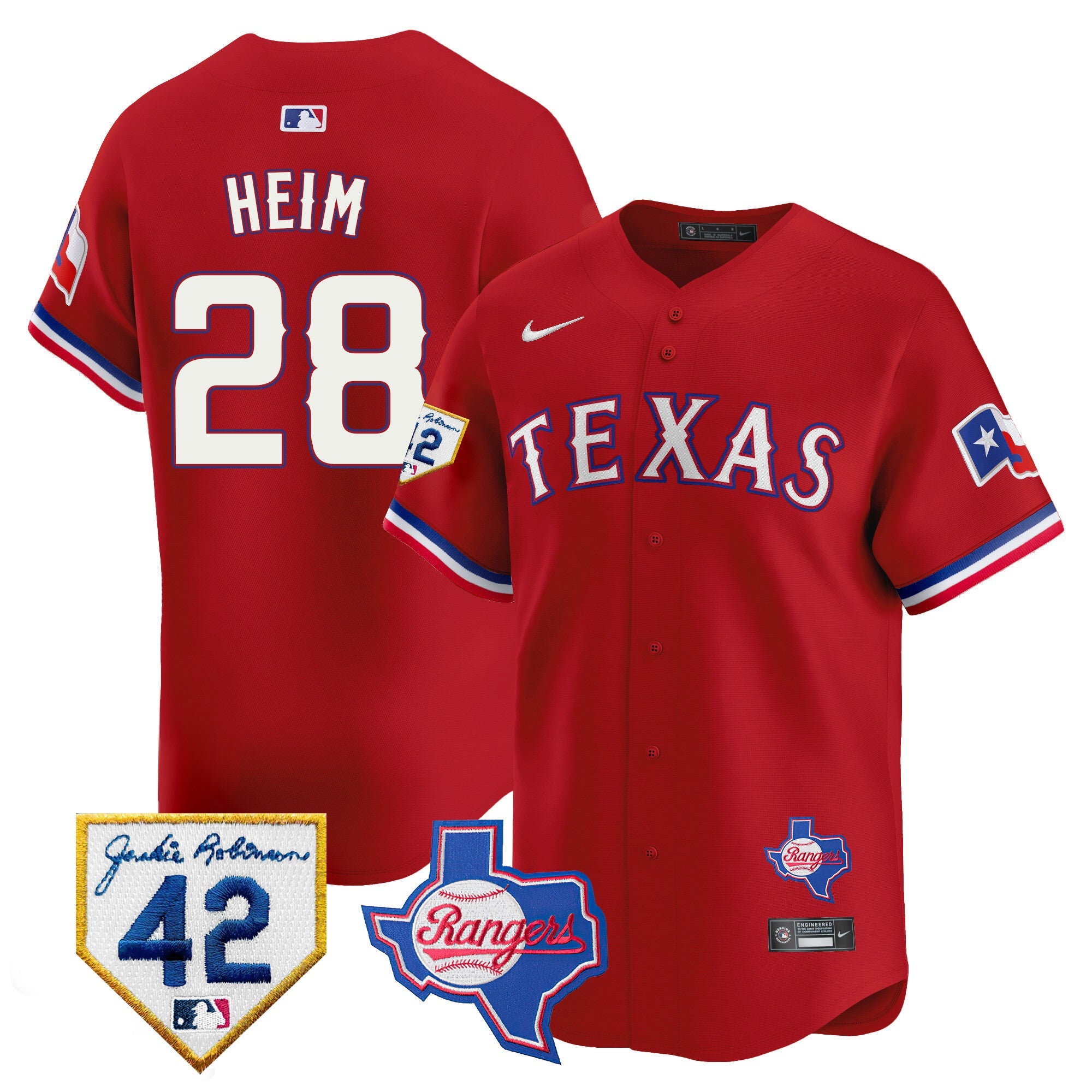Men’s Texas 2024 Jackie Robinson Patch Vapor Premier Limited Jersey